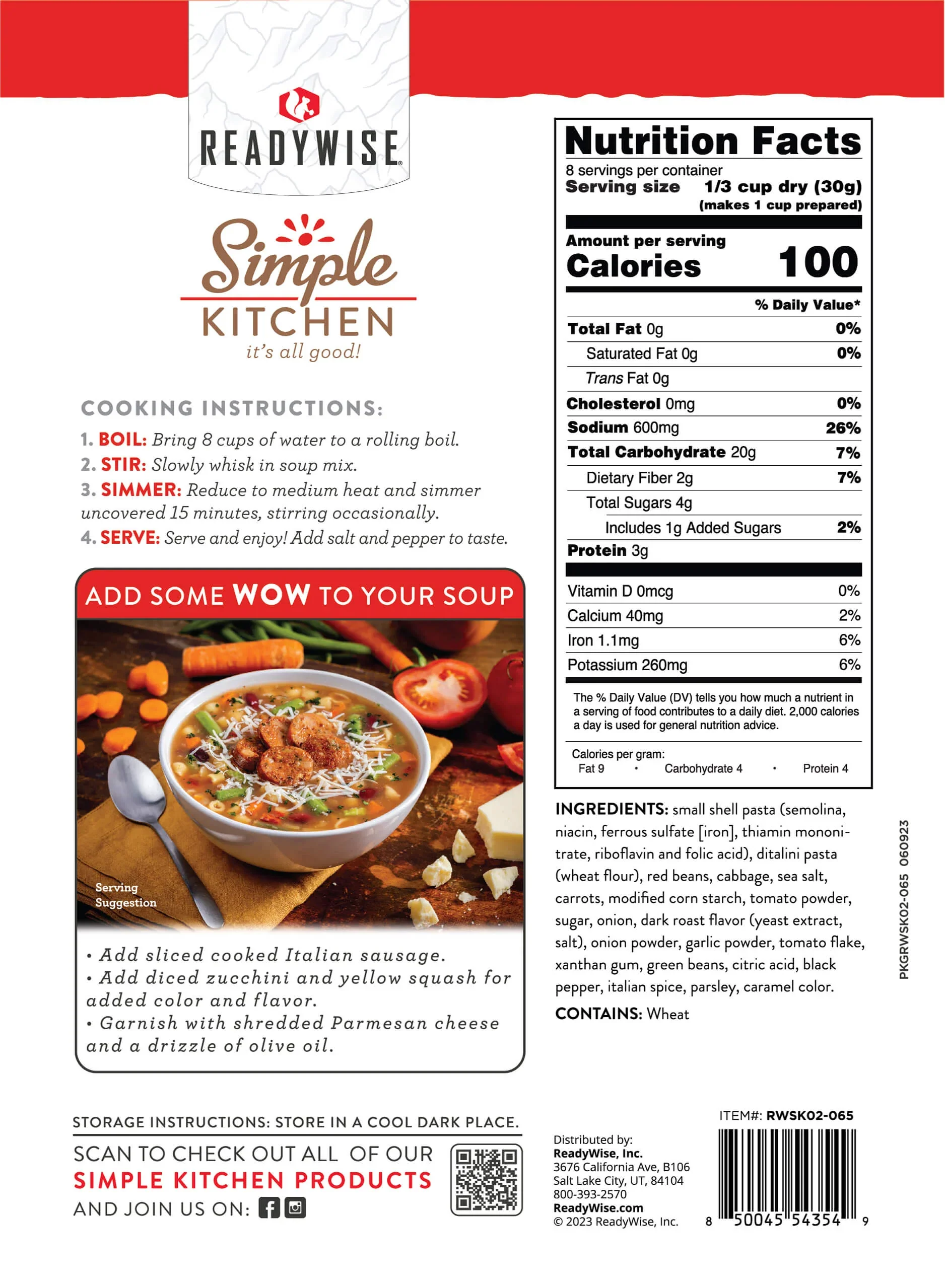 ReadyWise - Minestrone Soup - 6 Pack - Image 2