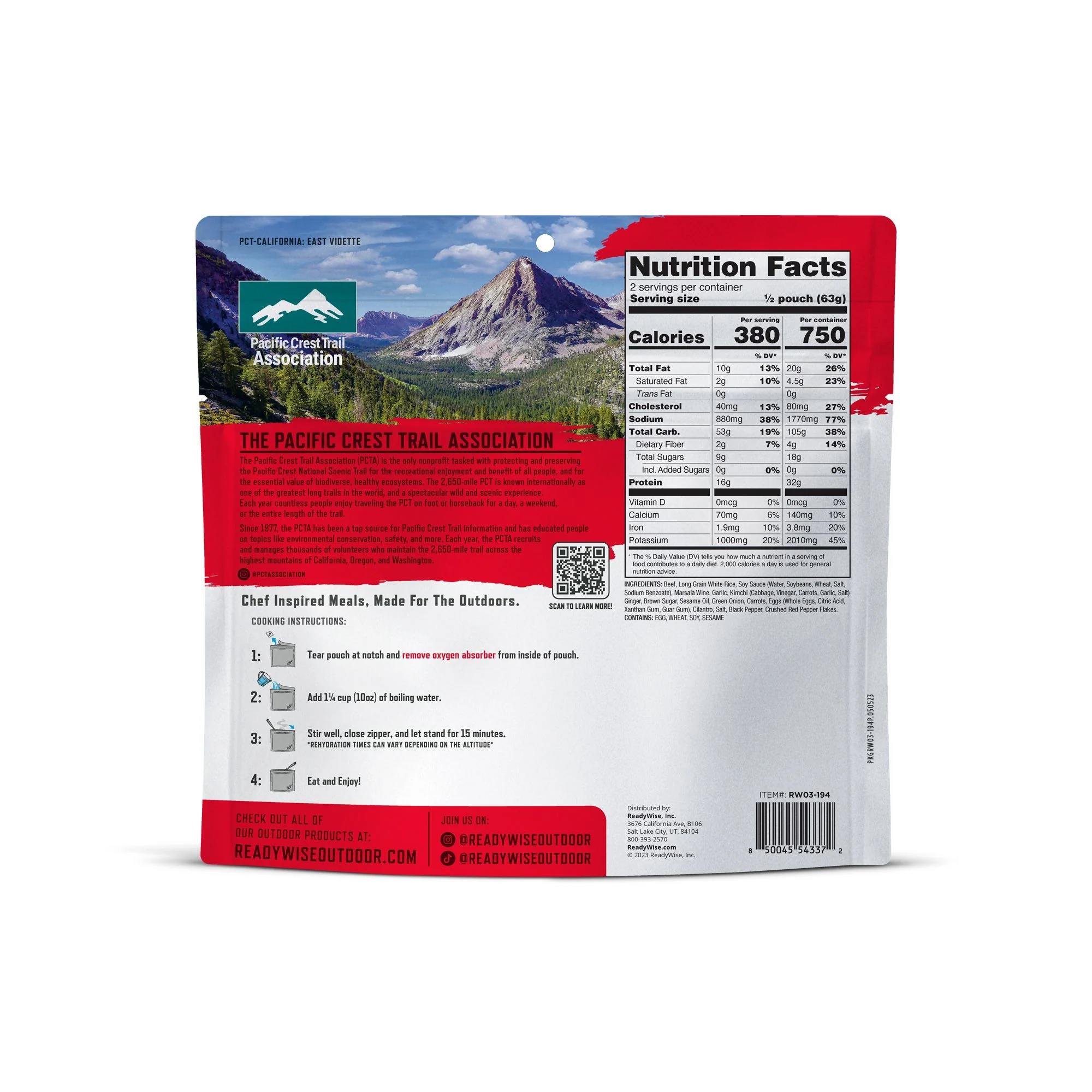 ReadyWise - Pro Adventure Meal Beef Bulgogi and Kimchi Fried Rice - 6 Pack - Image 4