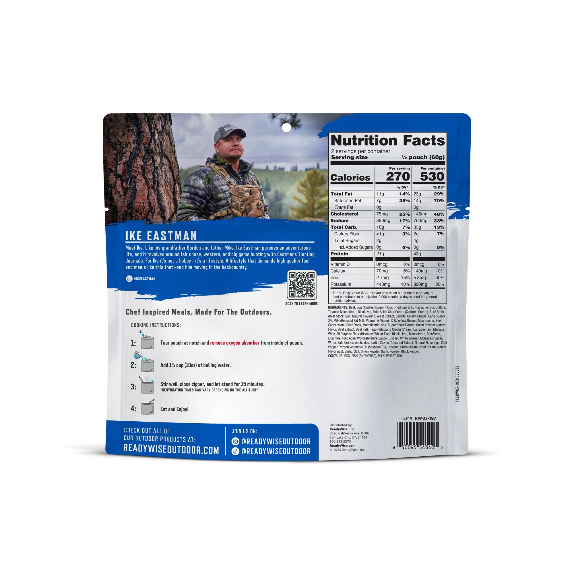 ReadyWise - Pro Adventure Meal Beef Stroganoff with Mushroom Cream Sauce - 6 Pack - Image 4