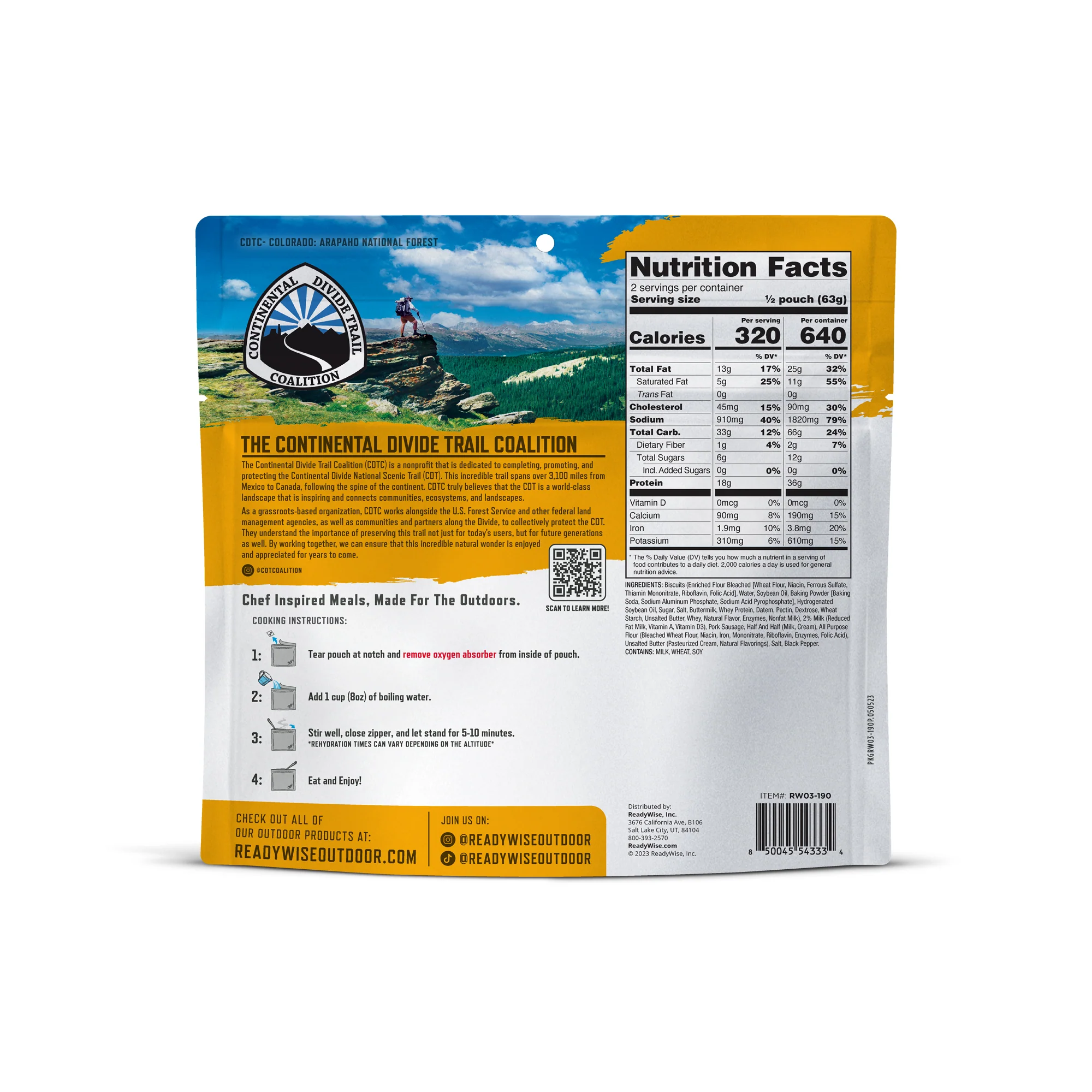 ReadyWise - Pro Adventure Meal Homestyle Biscuits & Gravy with Sausage - 6 Pack - Image 4