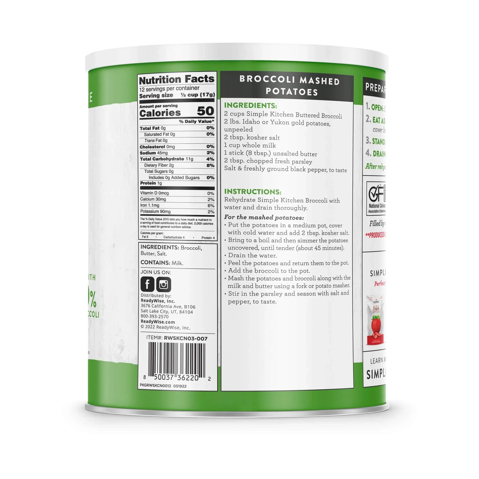 ReadyWise - Simple Kitchen Buttered Broccoli - 20 Serving Can - Image 2