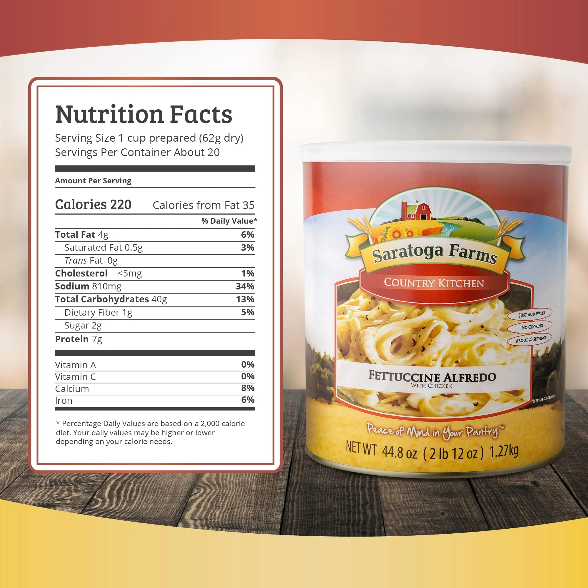 Saratoga Farms - Chicken Fettuccine Alfredo - 20 Servings - Image 2