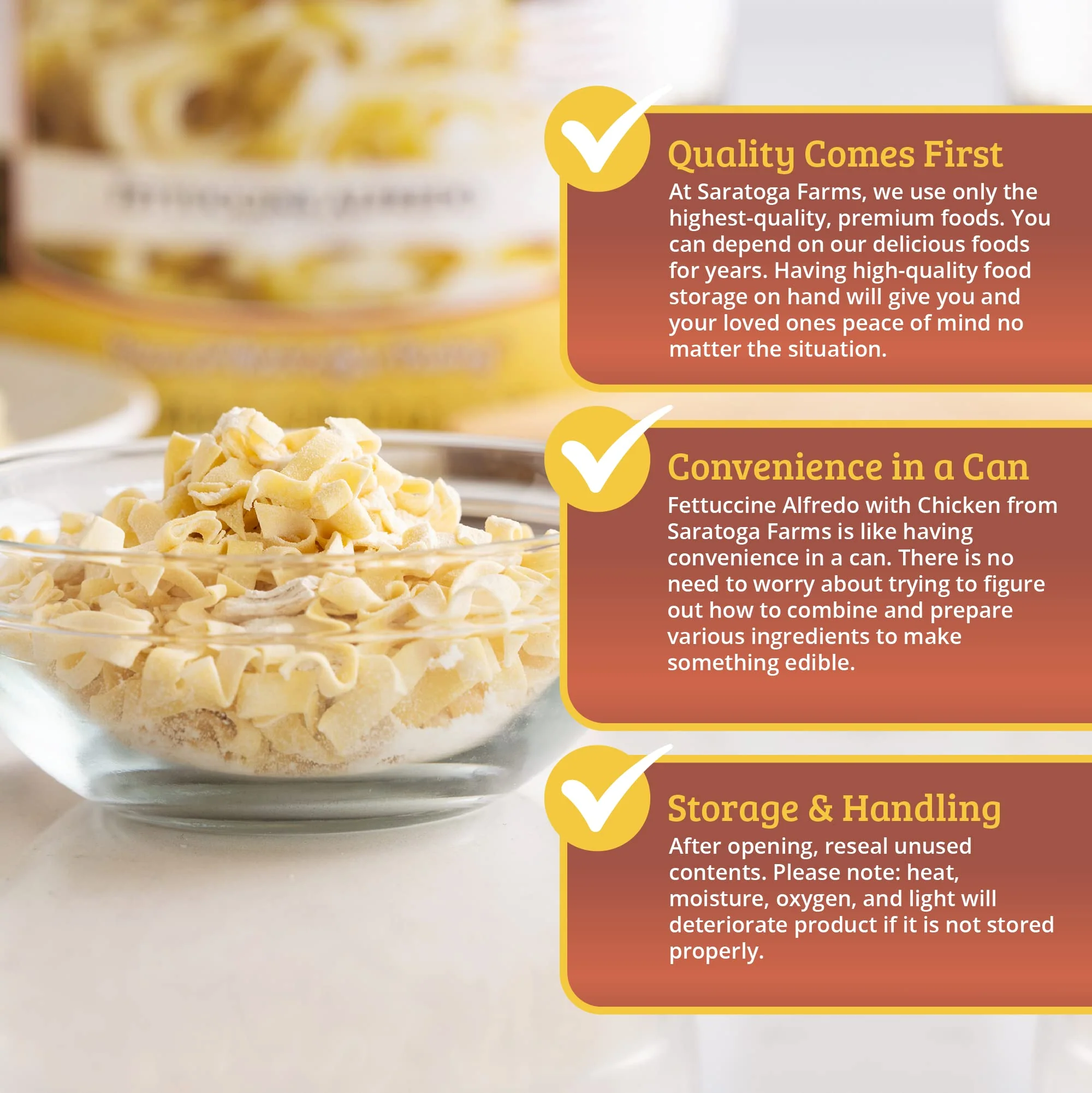 Saratoga Farms - Chicken Fettuccine Alfredo - 20 Servings - Image 3