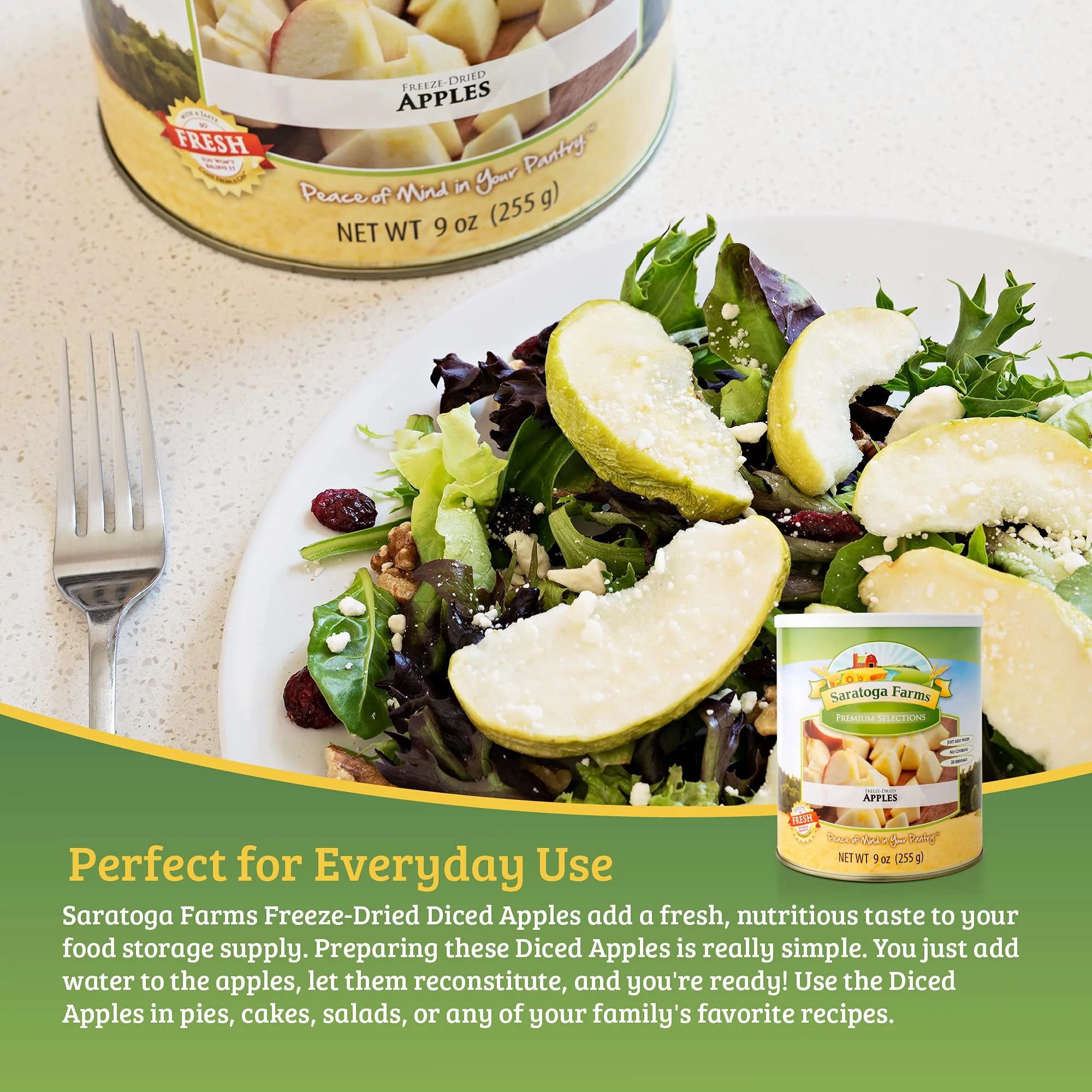 Saratoga Farms - Freeze-Dried Apples #10 Can - 20 Servings - Image 4