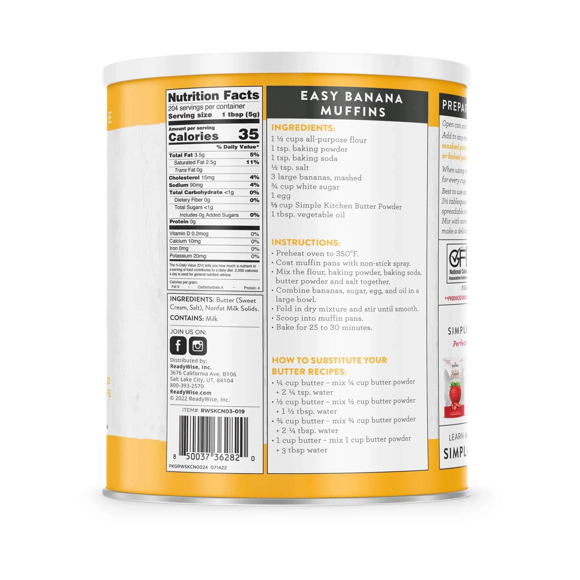 ReadyWise - Simple Kitchen Butter Powder - 204 Serving - Image 2