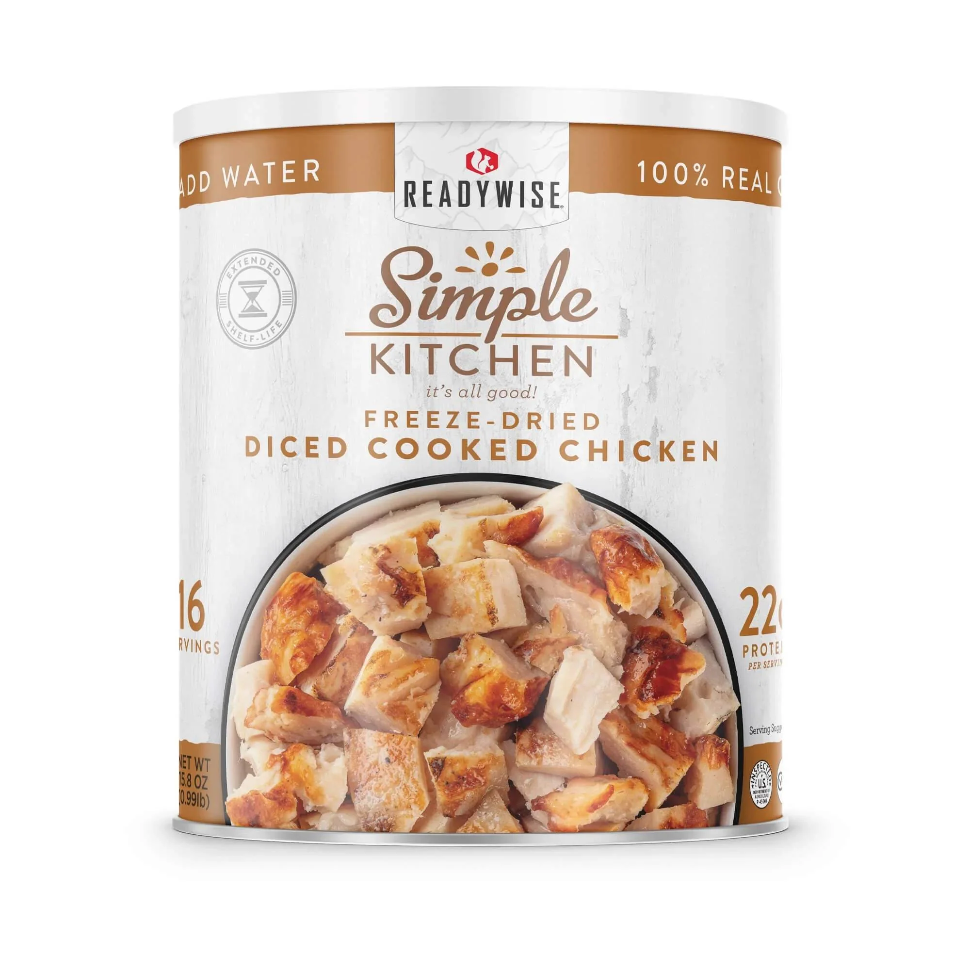 ReadyWise - Simple Kitchen FD Diced Chicken - 16 Serving Can