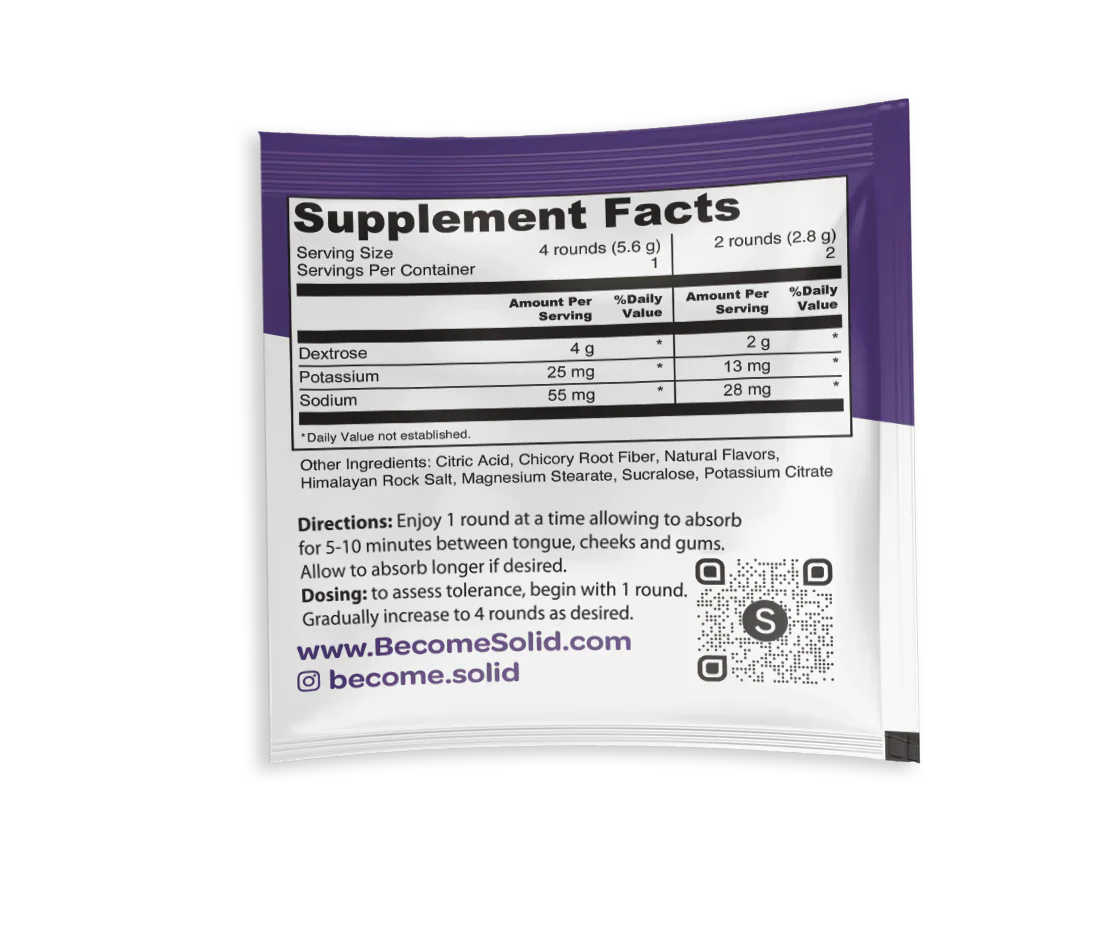 Solid Hydration Electrolyte Tablets Grape Flavor - 1 Bag - 80 Tablets - Image 9