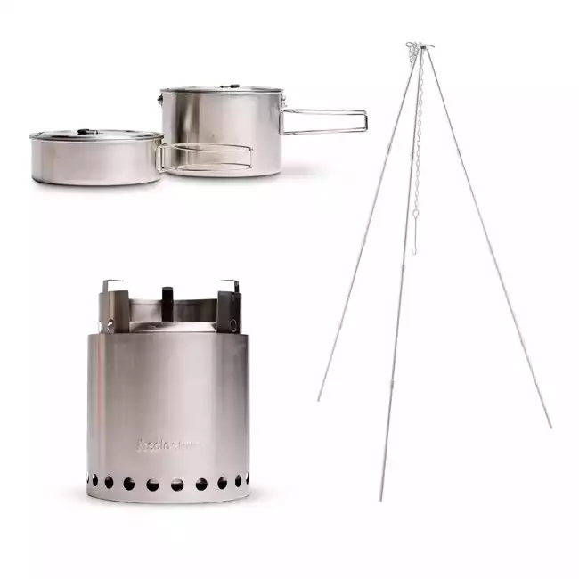 Solo Stove Stainless Steel Campfire Camp Stove Gear Kit - Portable & "Smokeless"