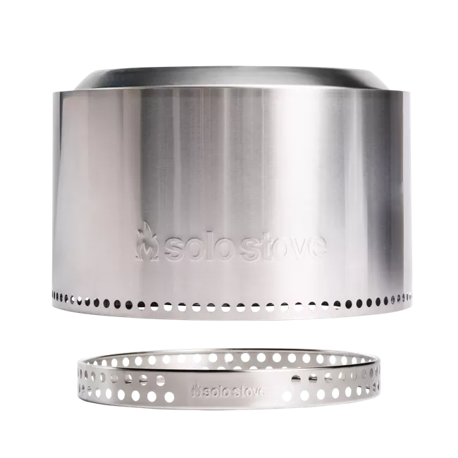 Solo Stove Stainless Steel Yukon + Stand 2.0 - Portable & "Smokeless"