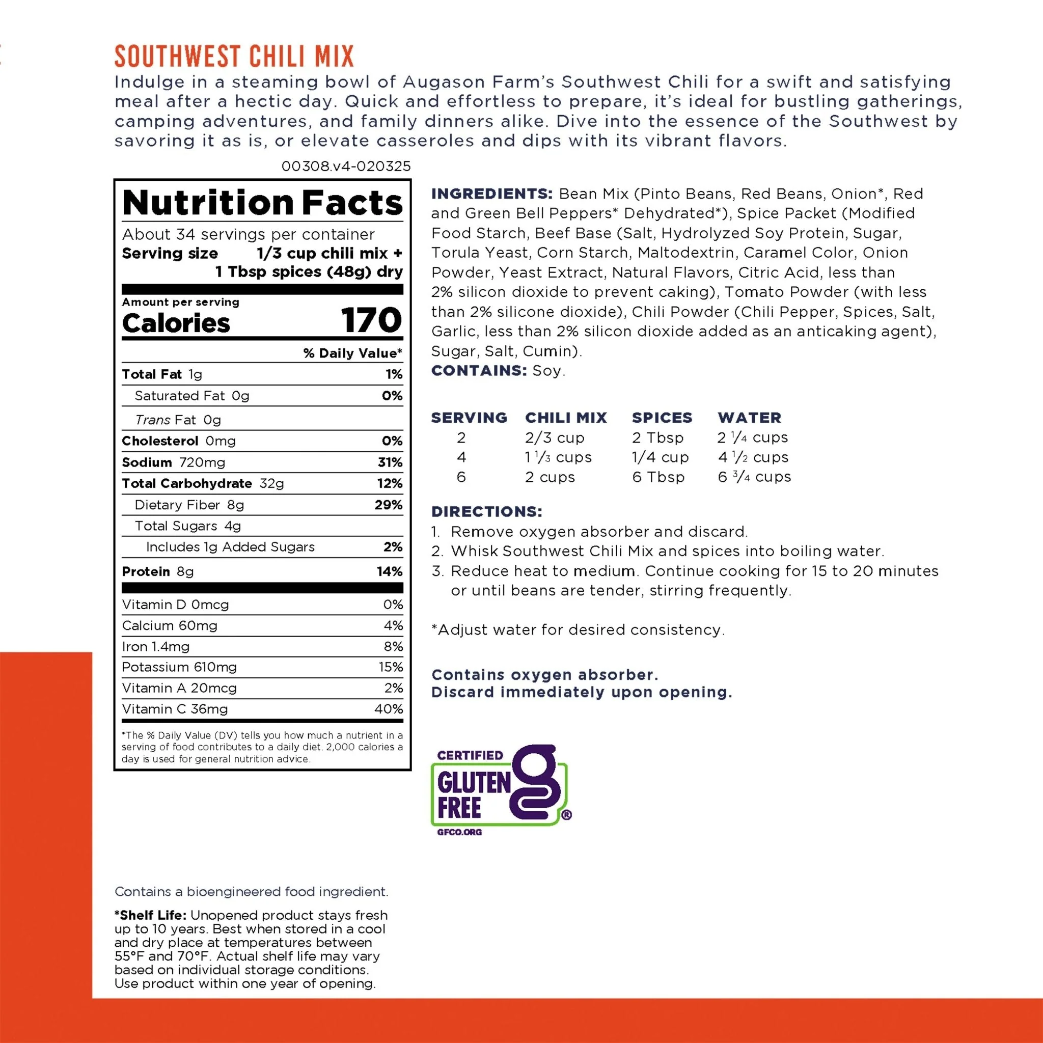 Southwest Chili Mix Can, 34 Servings - Image 3