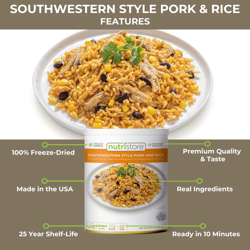 Southwestern Style Pork and Rice Freeze Dried - #10 Can - Image 3