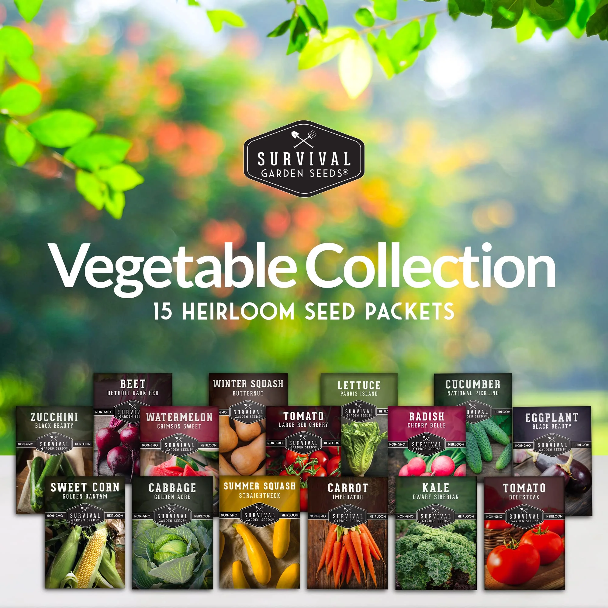 Survival Garden Seeds Vegetable Garden Collection 15 Heirloom Vegetables Seed Varieties - Image 2