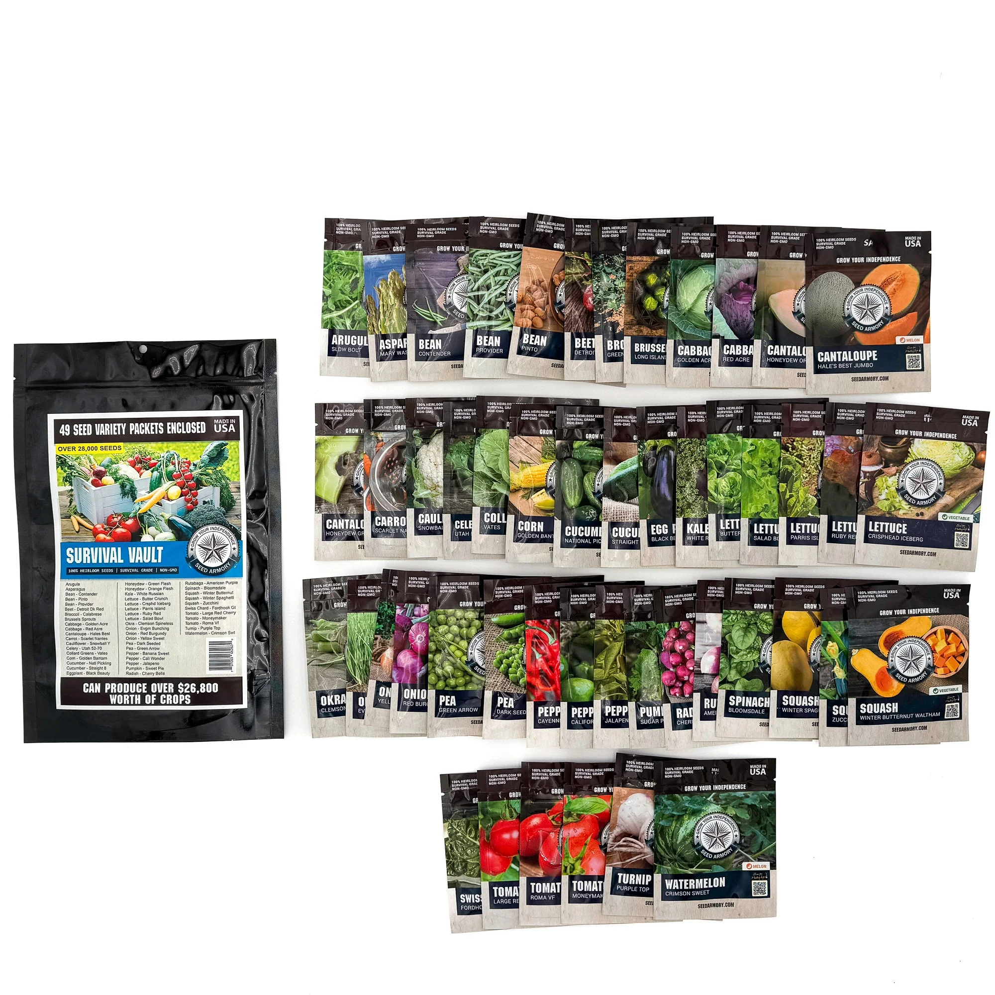 Survival Heirloom Seed Vault - 49 Varieties - Image 2