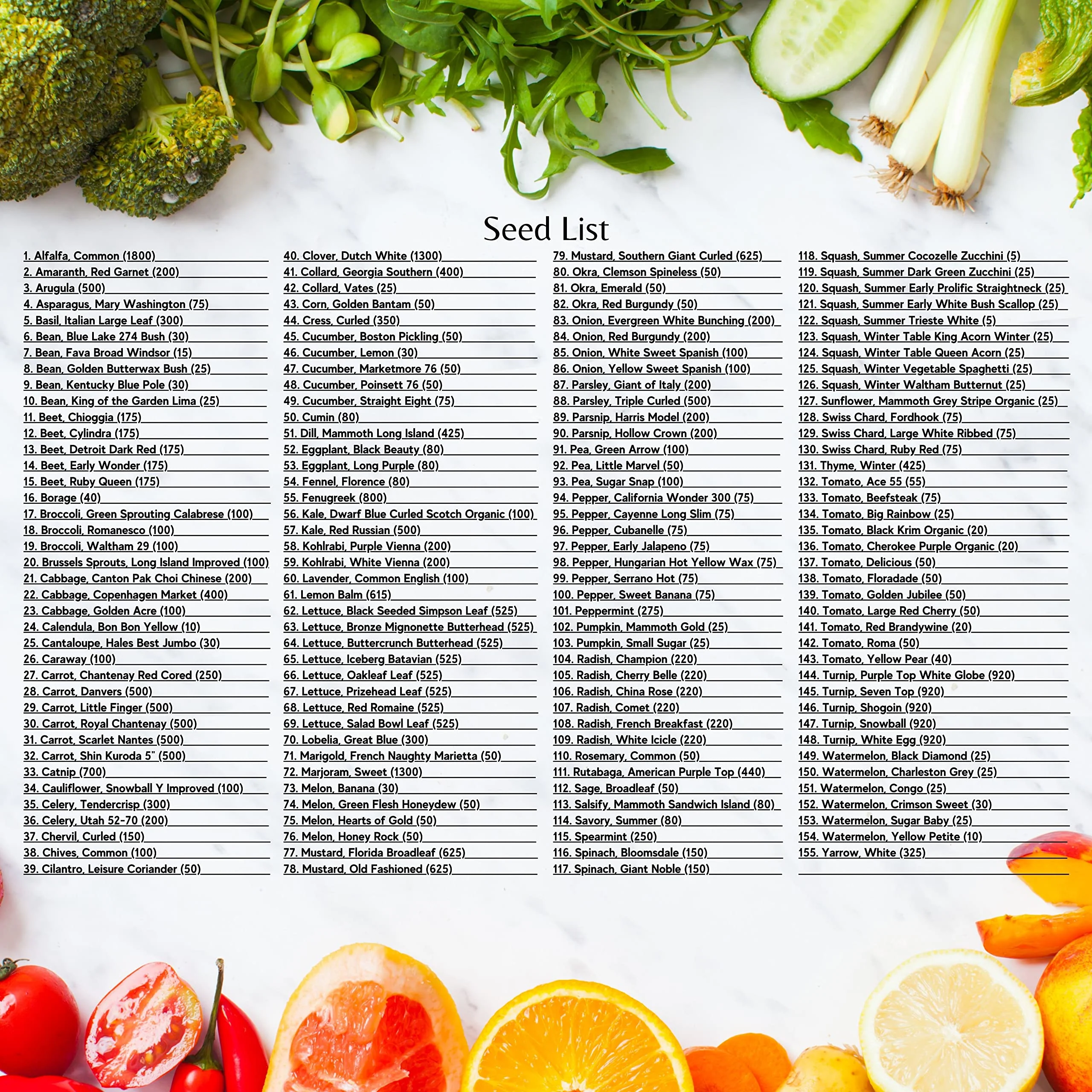 Survival Seed Kit - 155 Varieties - (Over 35,000 Heirloom Seeds) - Image 6