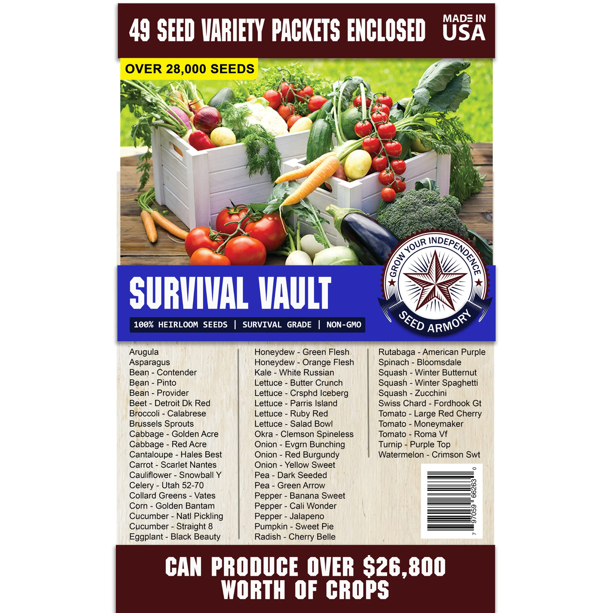 Survival Seed Vault Super Kit - 77 Varieties - Image 14