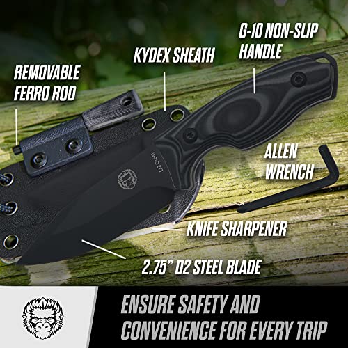 The Baby Silverback Survival Knife Giftset for Outdoors (Black Blade + Grey Liner) - Image 3