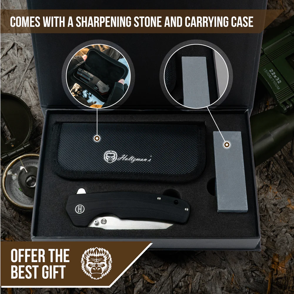 The Clip Point Folding Pocket Knife Giftset for Men and Women (Silver and Black) - Image 5