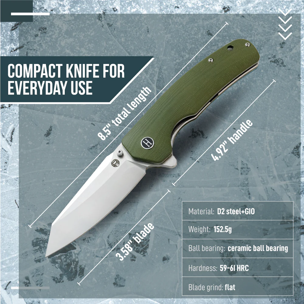 The Clip Point Folding Pocket Knife Giftset for Men and Women (Silver and Green) - Image 7