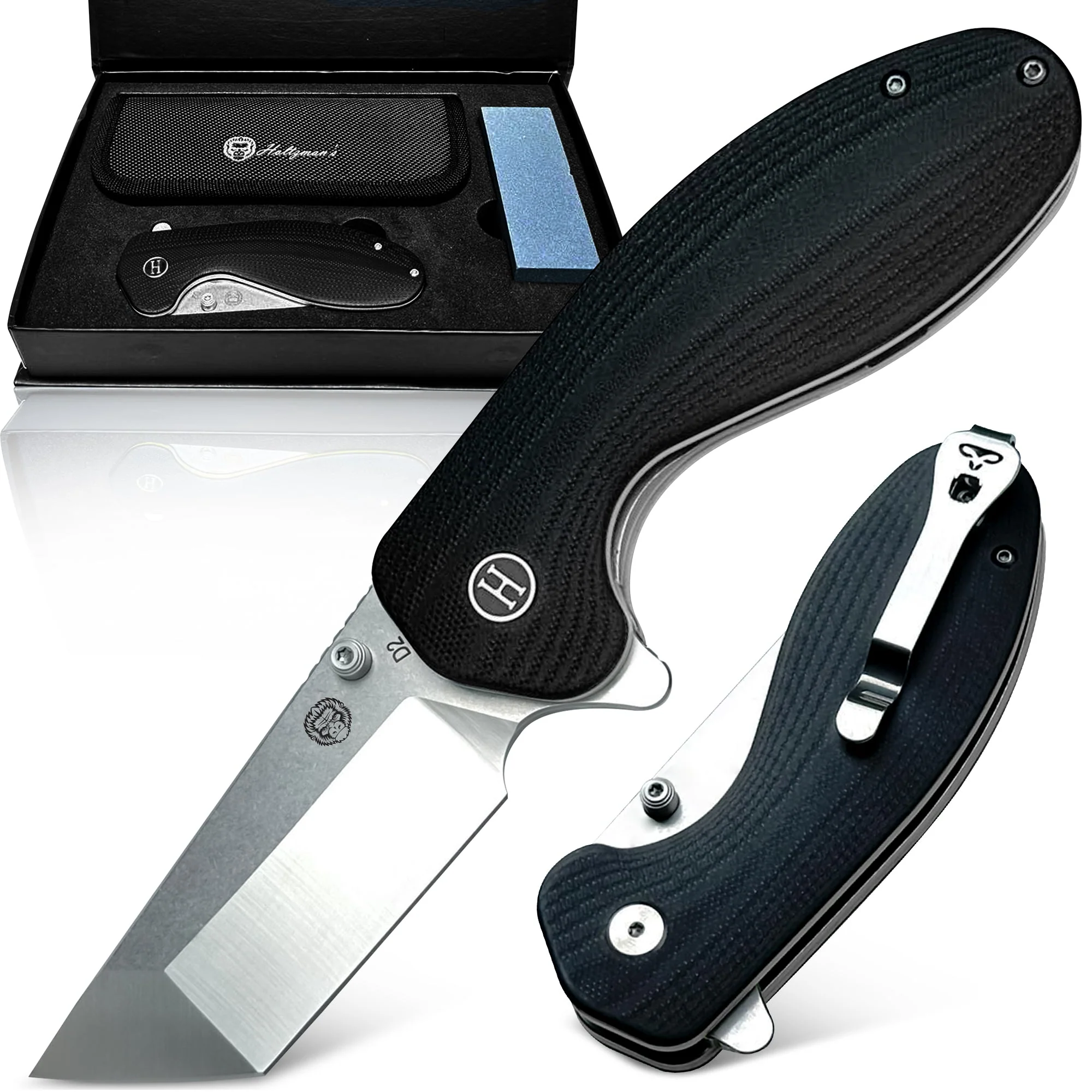 The Clip Point, Pioneer, Wild Trail Folding Pocket Knife Giftset Combo (Silver and Black) - Image 3