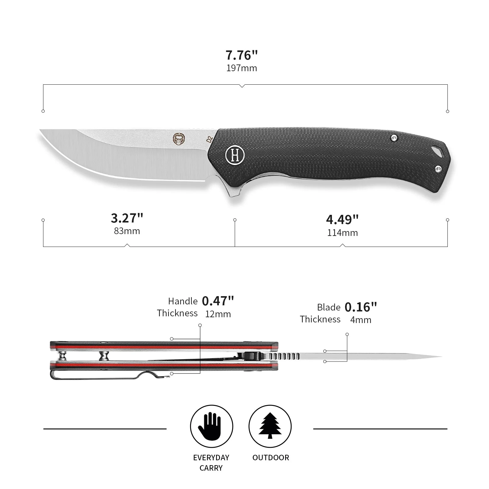 The Pathfinder Folding Pocket Knife Giftset for Men and Women (Silver and Red) - Image 2