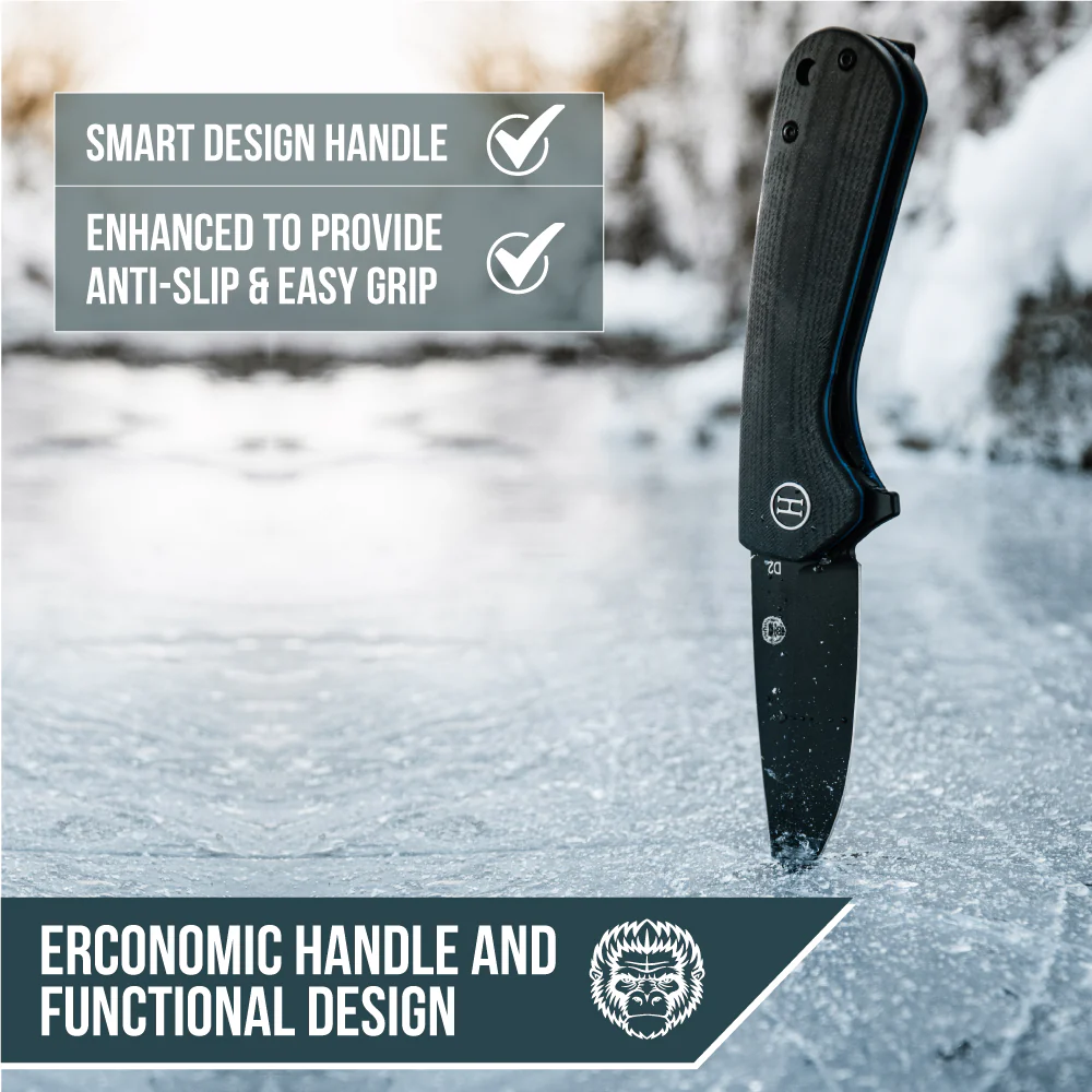 The Peasant Folding Pocket Knife Giftset for Men and Women (Black and Blue) - Image 8