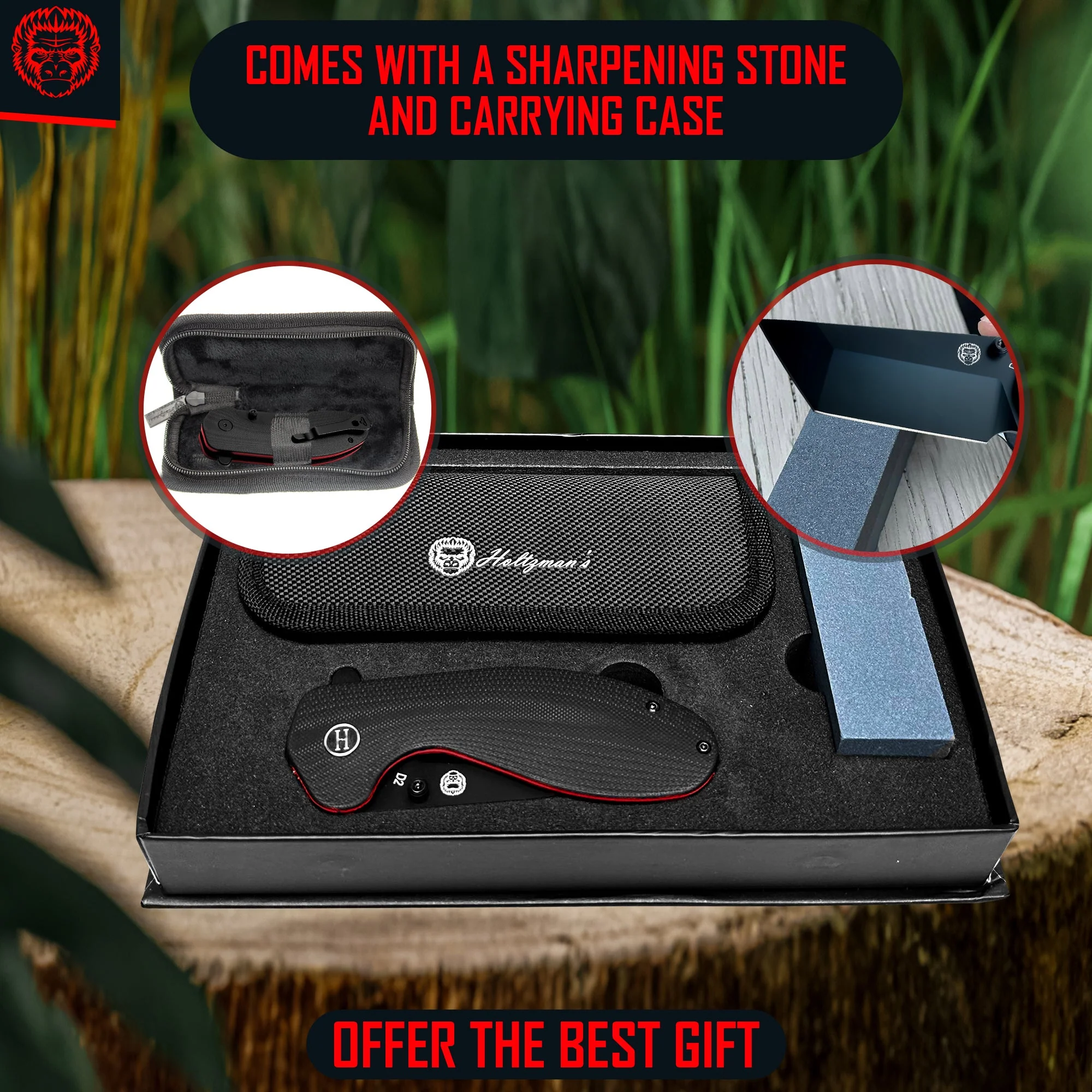 The Pioneer Folding Pocket Knife Giftset for Men and Women (Black and Orange) - Image 7