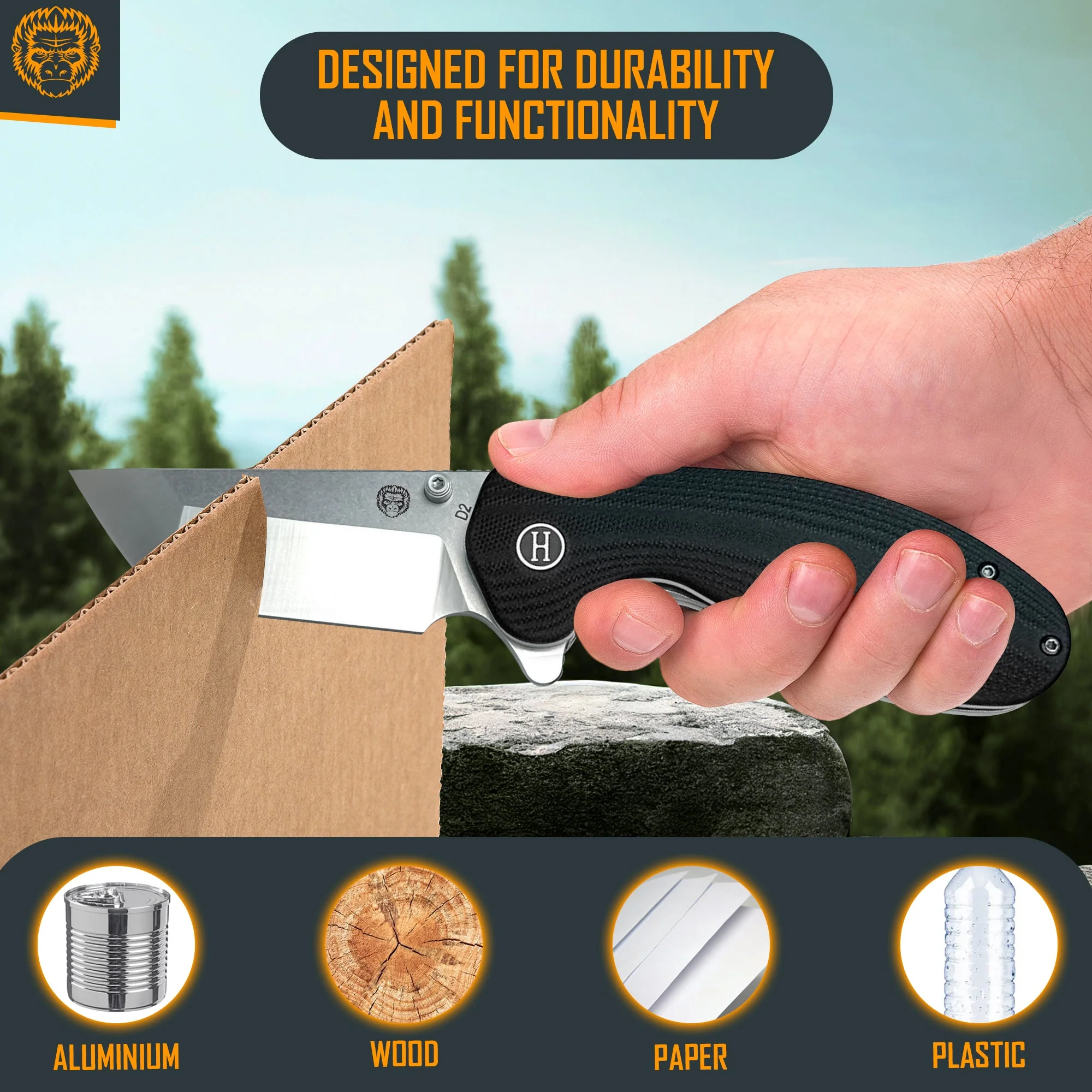 The Pioneer Folding Pocket Knife Giftset for Men and Women (Silver and Black) - Image 4