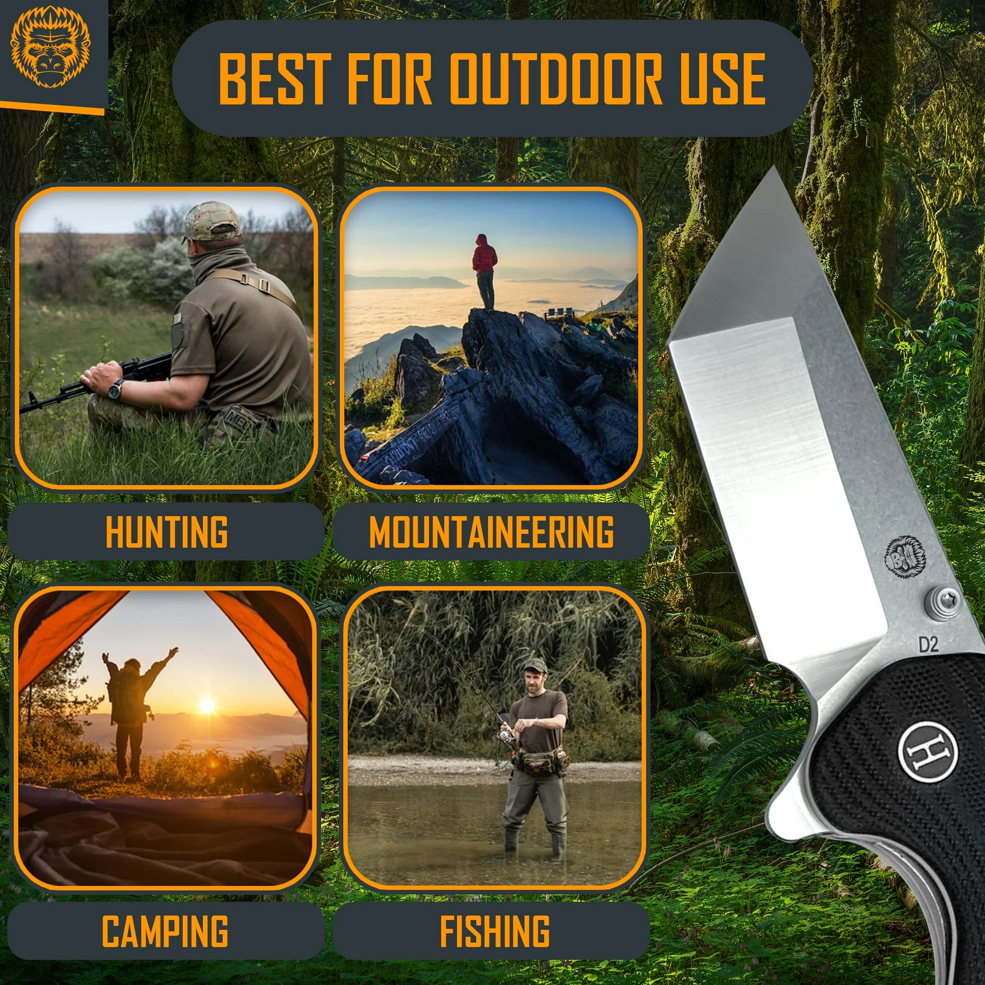 The Pioneer Folding Pocket Knife Giftset for Men and Women (Silver and Black) - Image 6