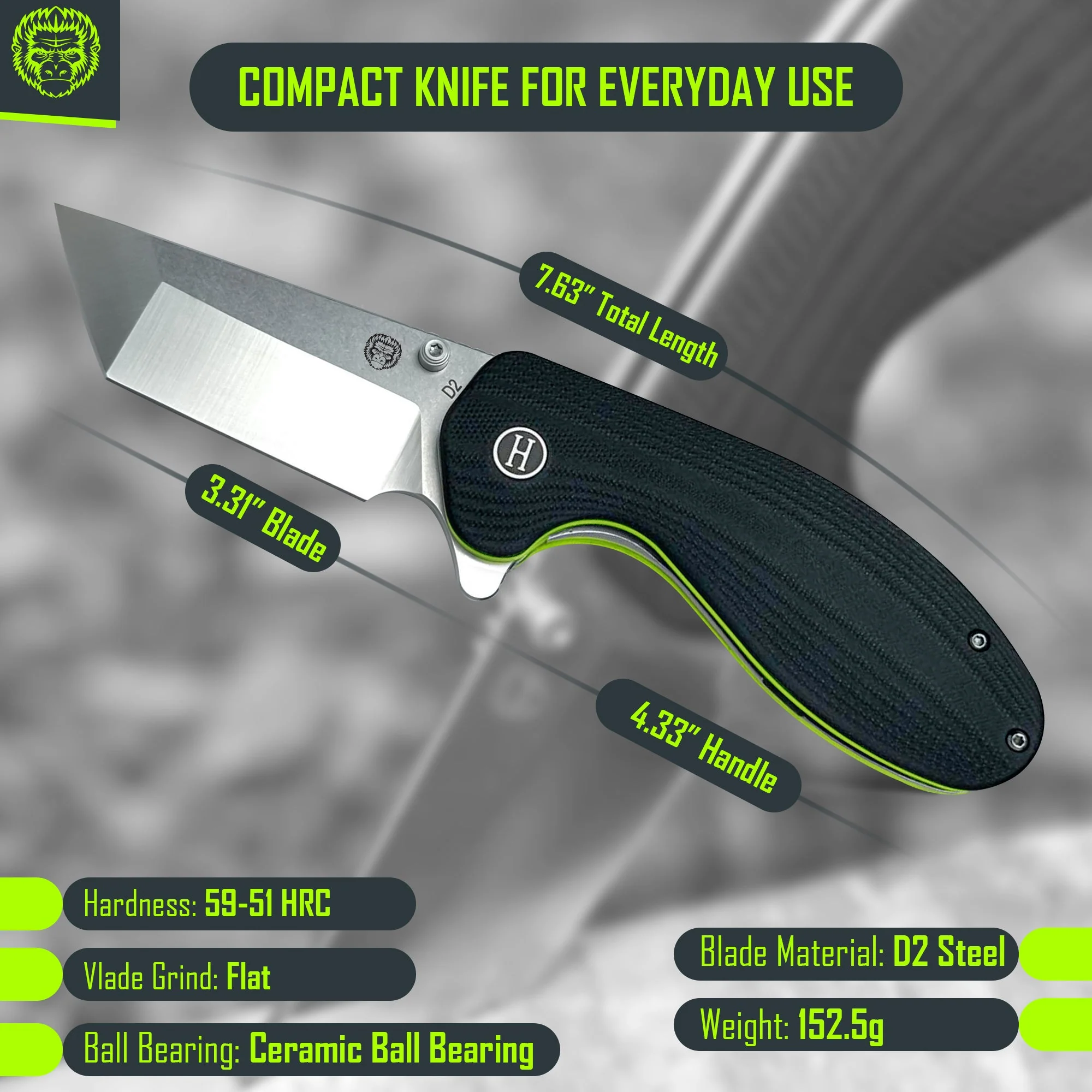 The Pioneer Folding Pocket Knife Giftset for Men and Women (Silver and Green) - Image 2