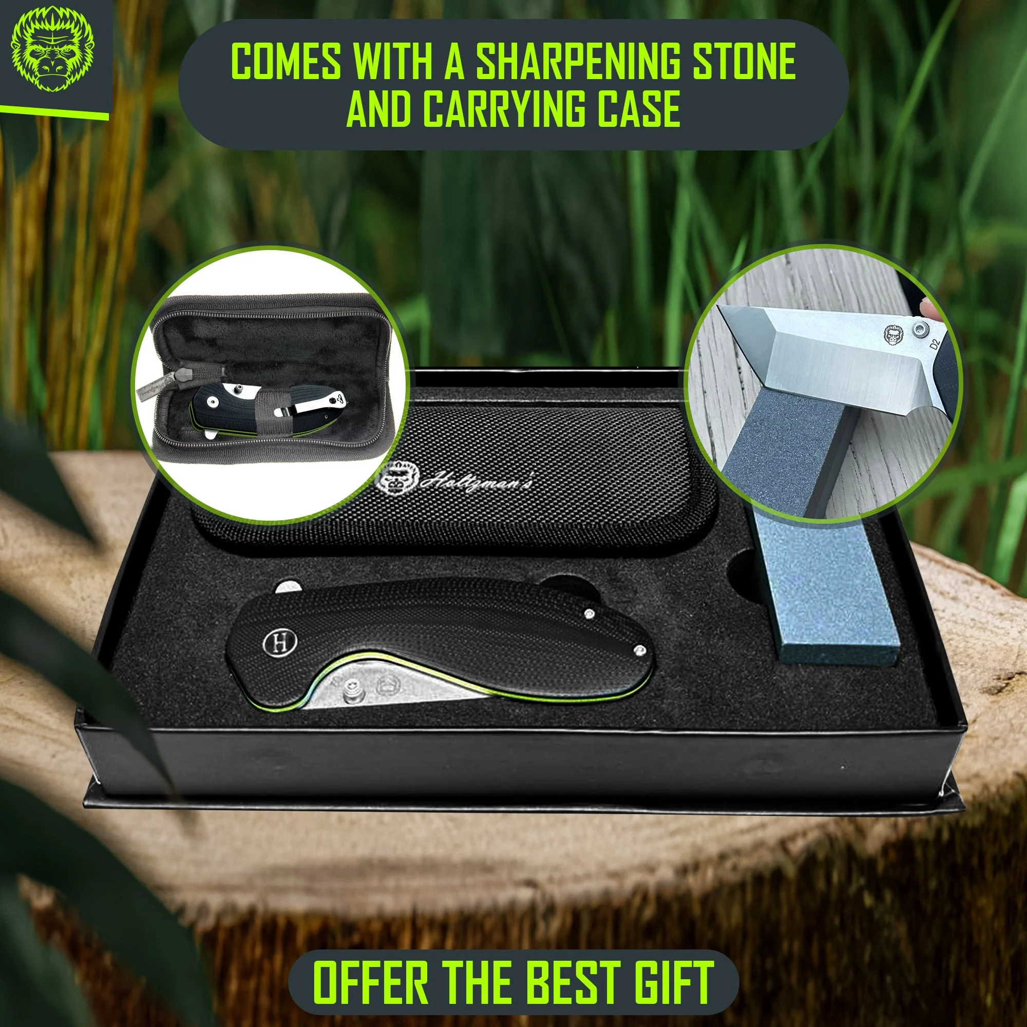 The Pioneer Folding Pocket Knife Giftset for Men and Women (Silver and Green) - Image 7