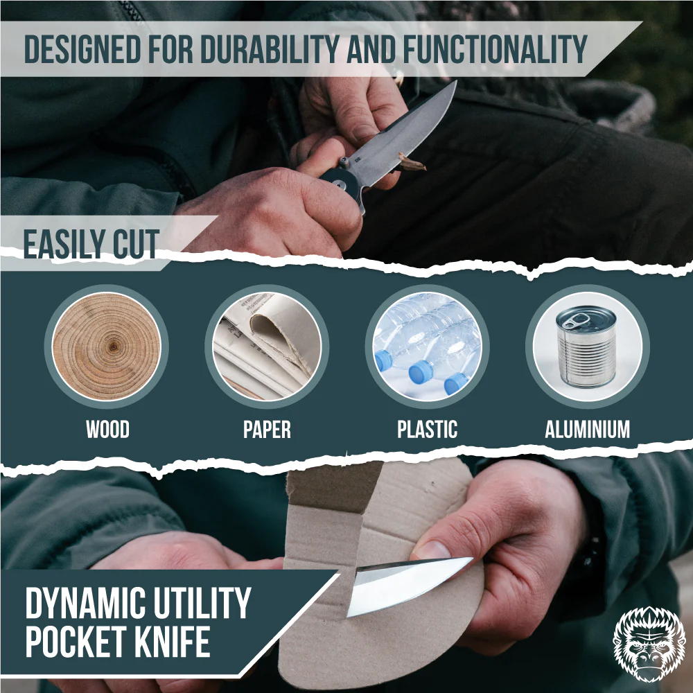 The Straight Back Folding Pocket Knife Giftset for Men and Women (Silver and Black) - Image 11
