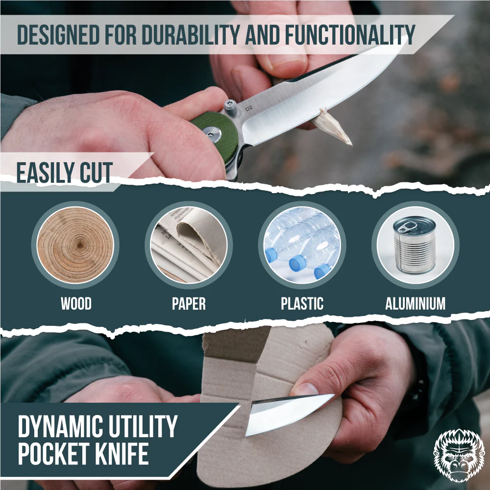 The Straight Back Folding Pocket Knife Giftset for Men and Women (Silver and Green) - Image 7