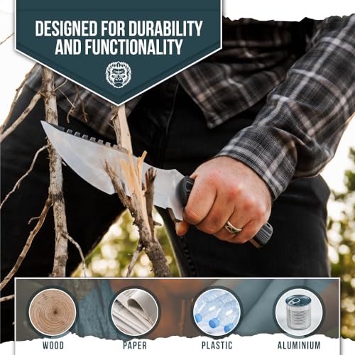 The Tracker D2 Steel Bushcraft Survival Knife Gift Set (Black and Gray) - Image 4