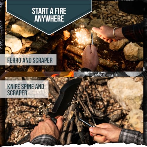 The Tracker D2 Steel Bushcraft Survival Knife Gift Set (Black and Gray) - Image 6