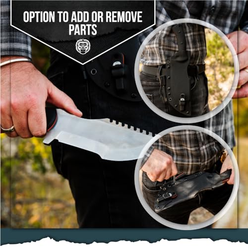 The Tracker D2 Steel Bushcraft Survival Knife Gift Set (Black and Orange) - Image 2