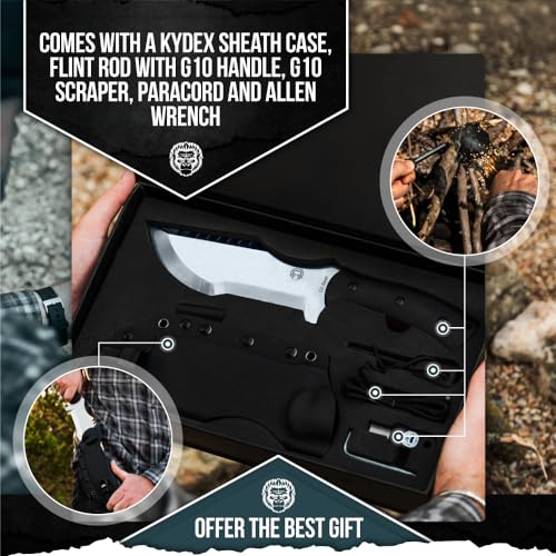 The Tracker D2 Steel Bushcraft Survival Knife Gift Set (Black and Orange) - Image 4