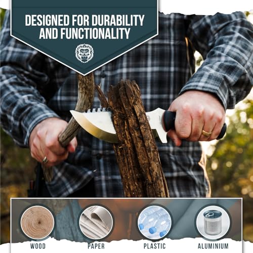 The Tracker D2 Steel Bushcraft Survival Knife Gift Set (Black and Orange) - Image 5