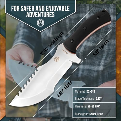 The Tracker D2 Steel Bushcraft Survival Knife Gift Set (Black and Orange) - Image 7