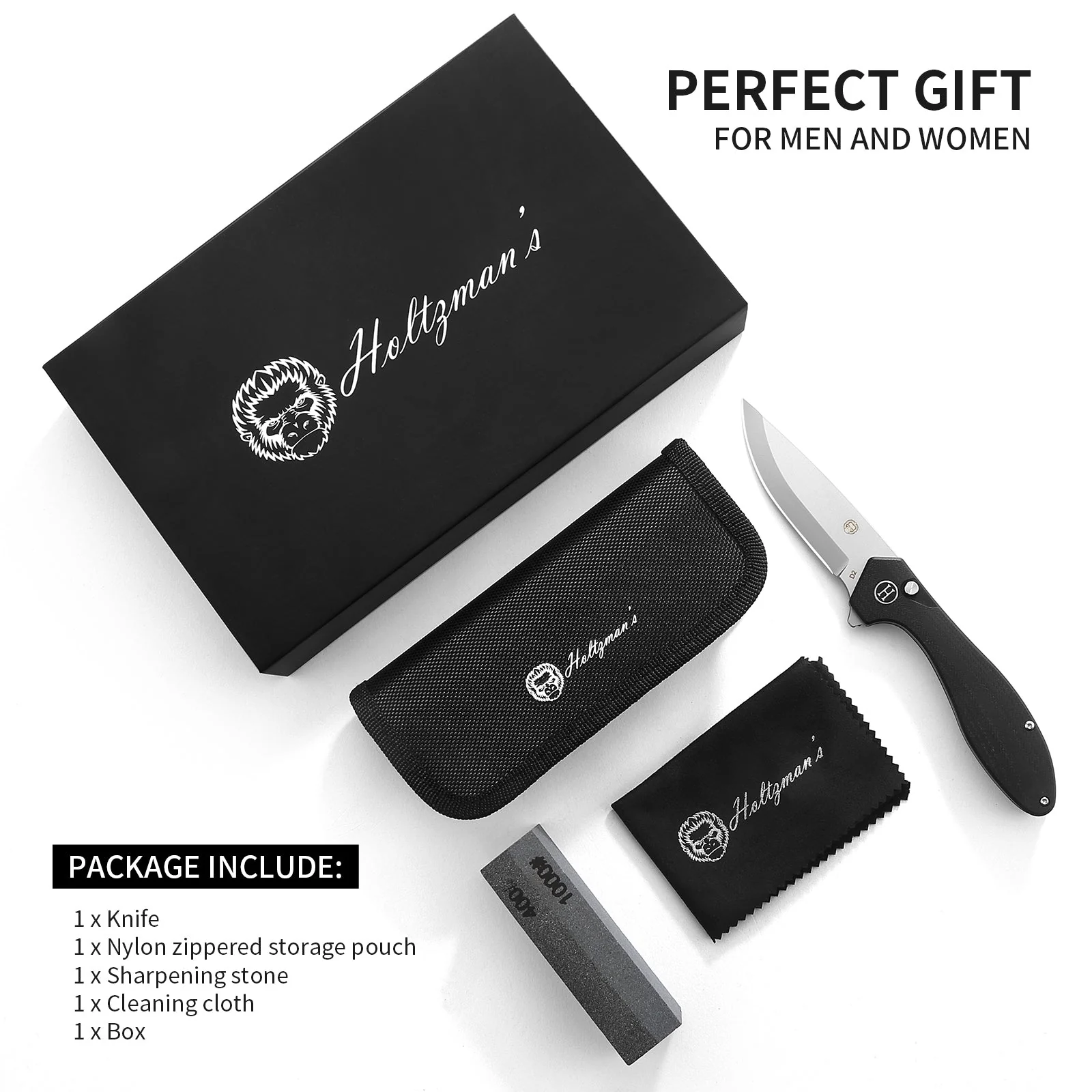 The Vector Folding Pocket Knife Giftset for Men and Women (Black and Silver) - Image 3