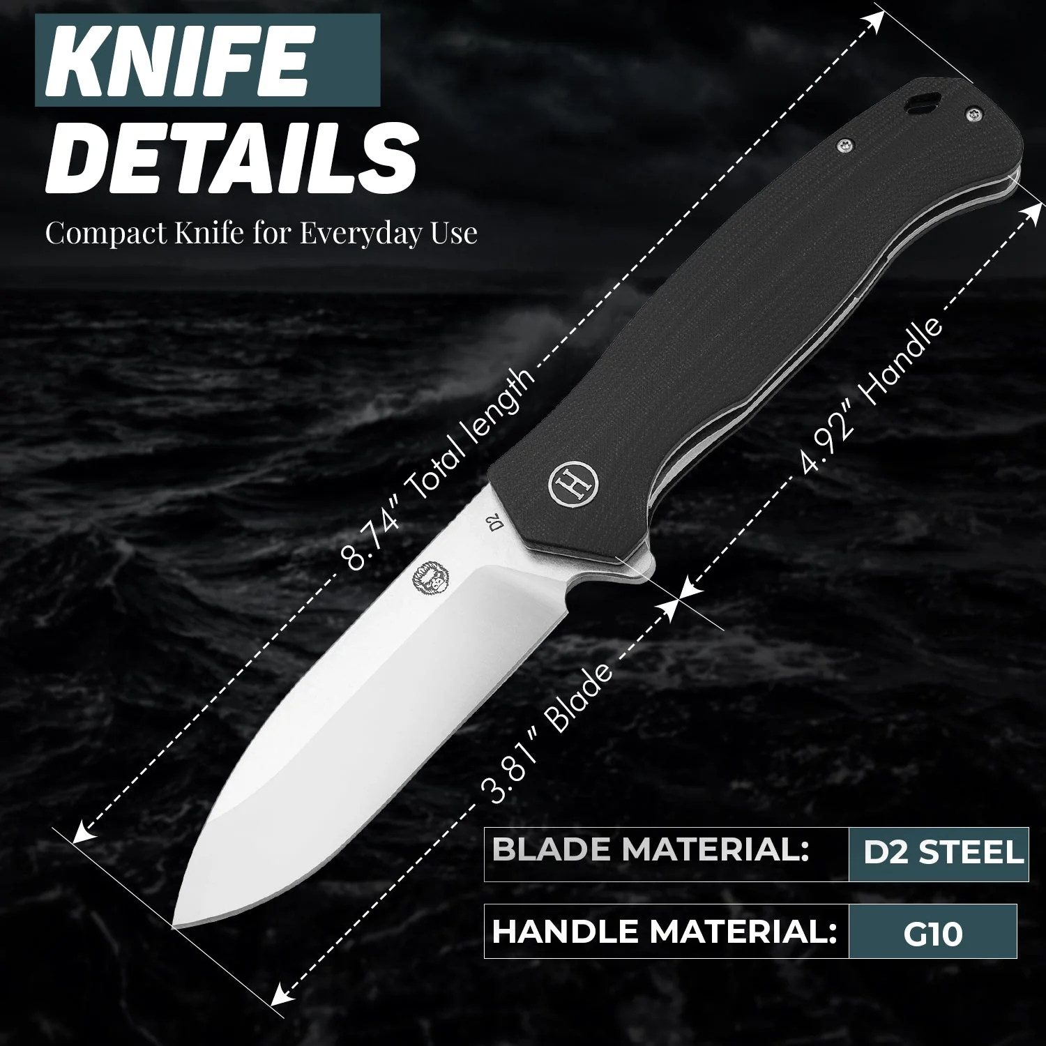 The Wild Trail Folding Pocket Knife Giftset for Men and Women (Silver and Black) - Image 2