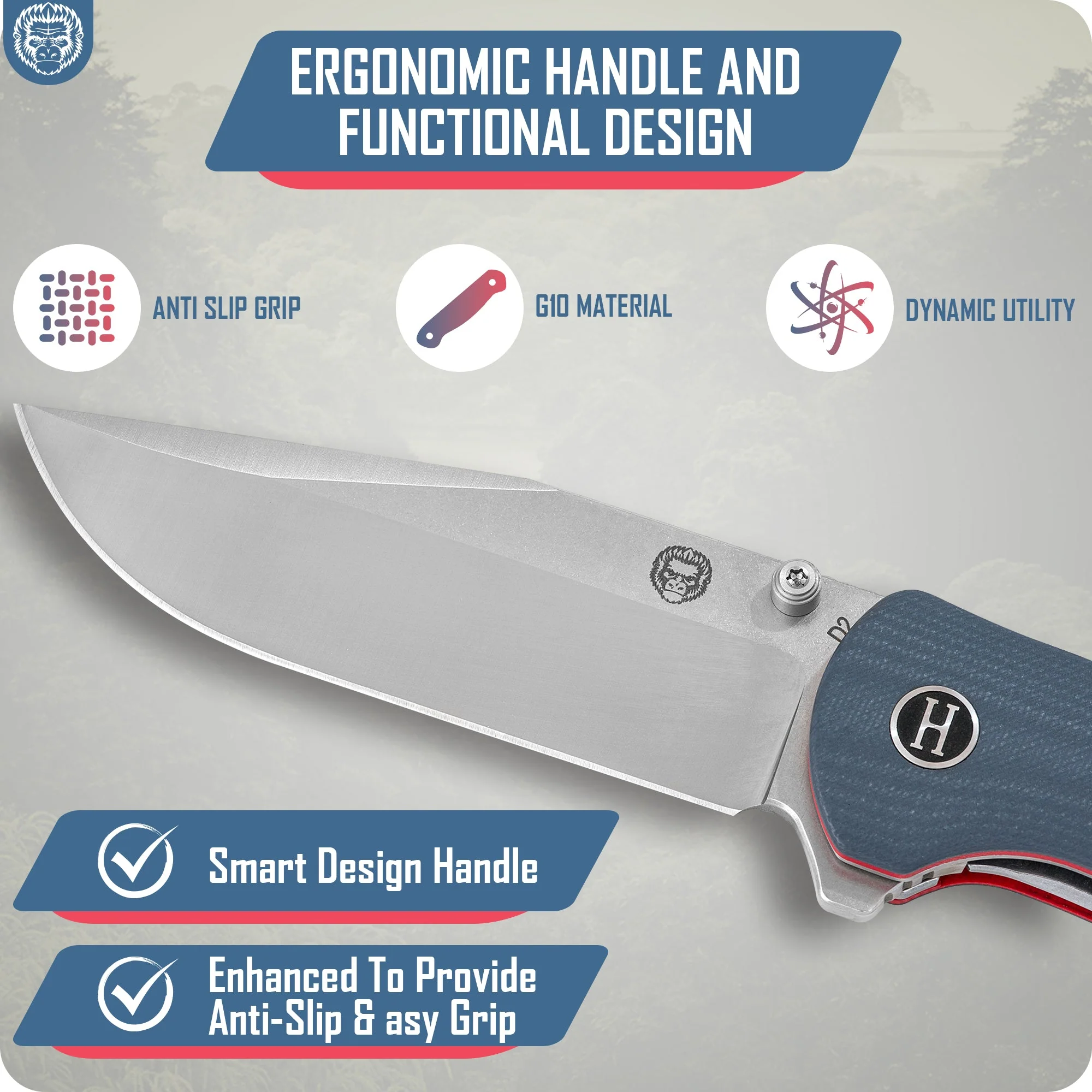 The Wrangler Folding Pocket Knife Giftset for Men and Women (Silver and Red) - Image 5