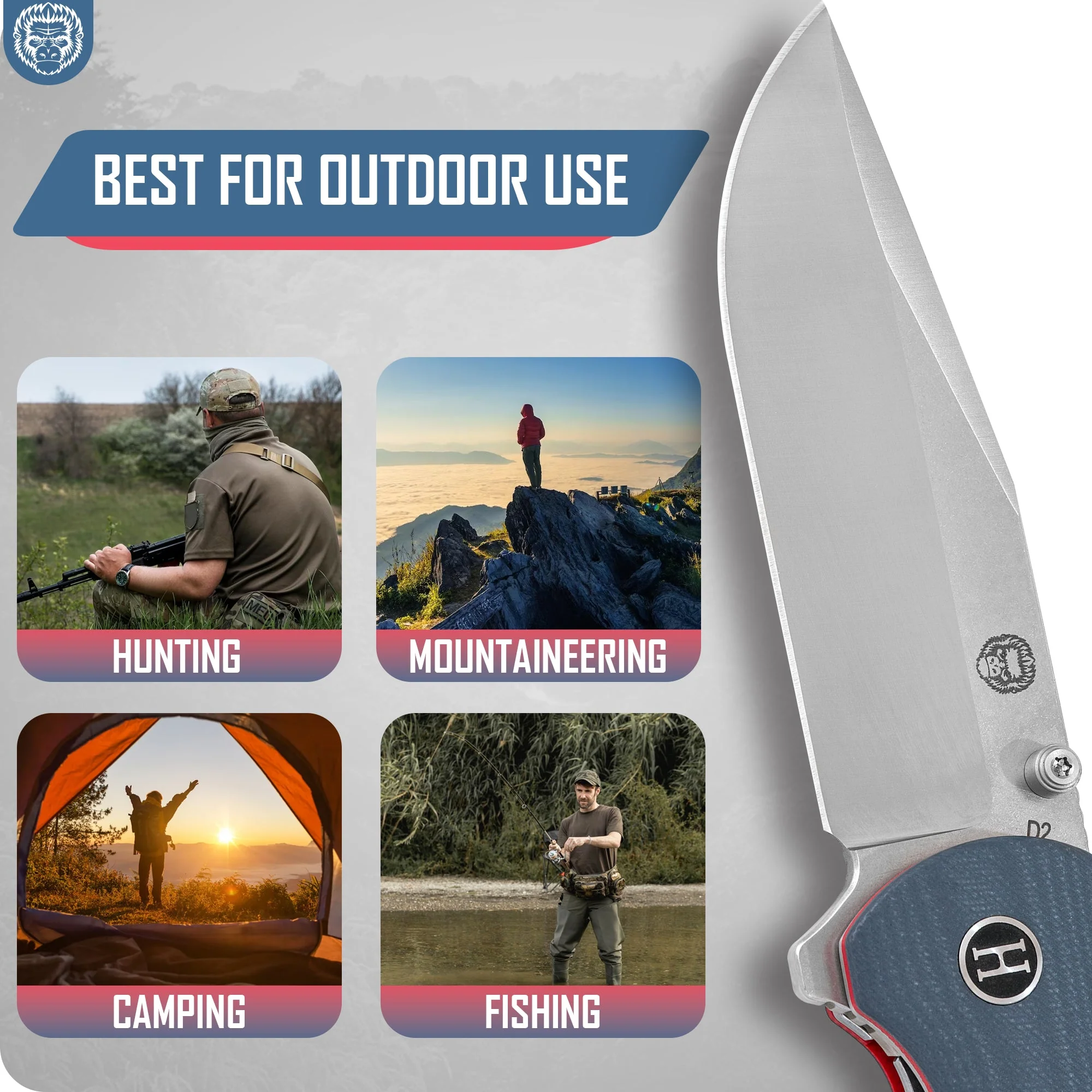 The Wrangler Folding Pocket Knife Giftset for Men and Women (Silver and Red) - Image 6