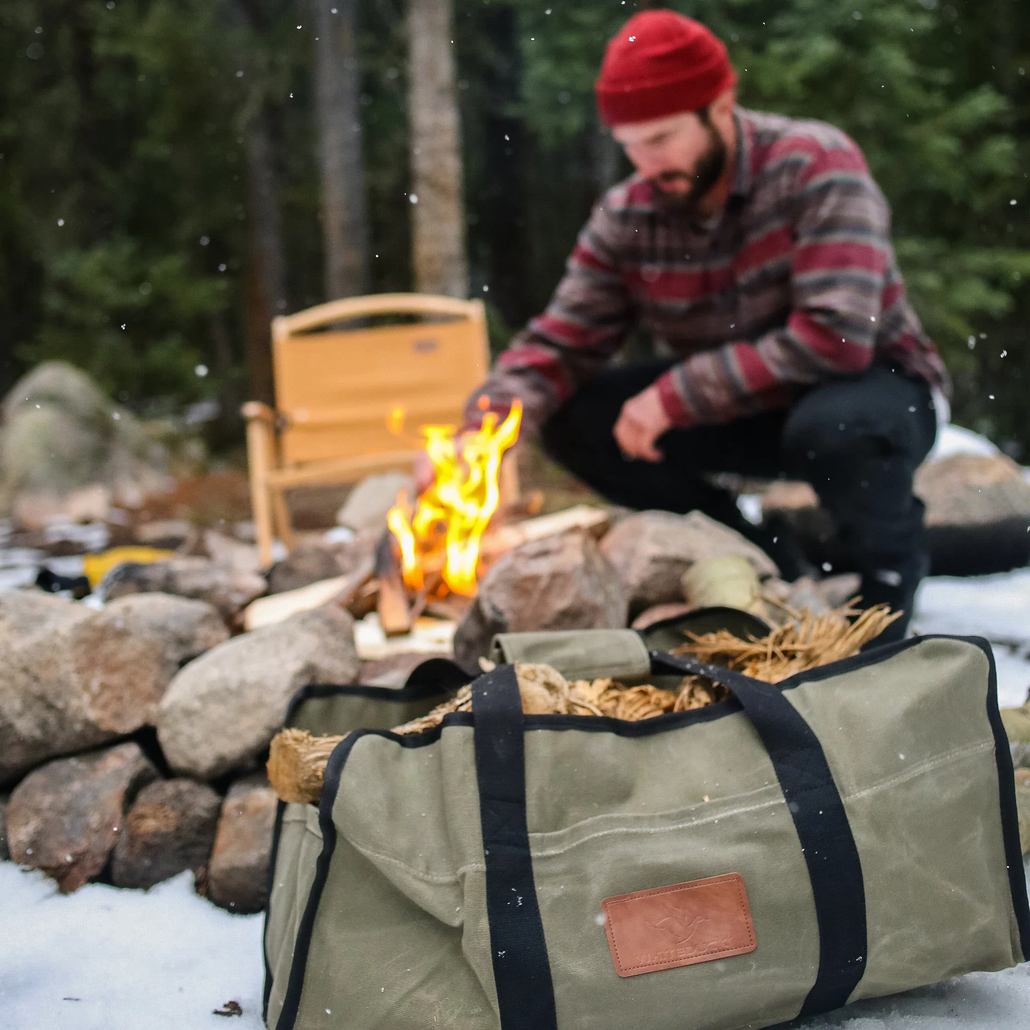 Tote Shape Canvas Firewood Log Carriers - Image 16