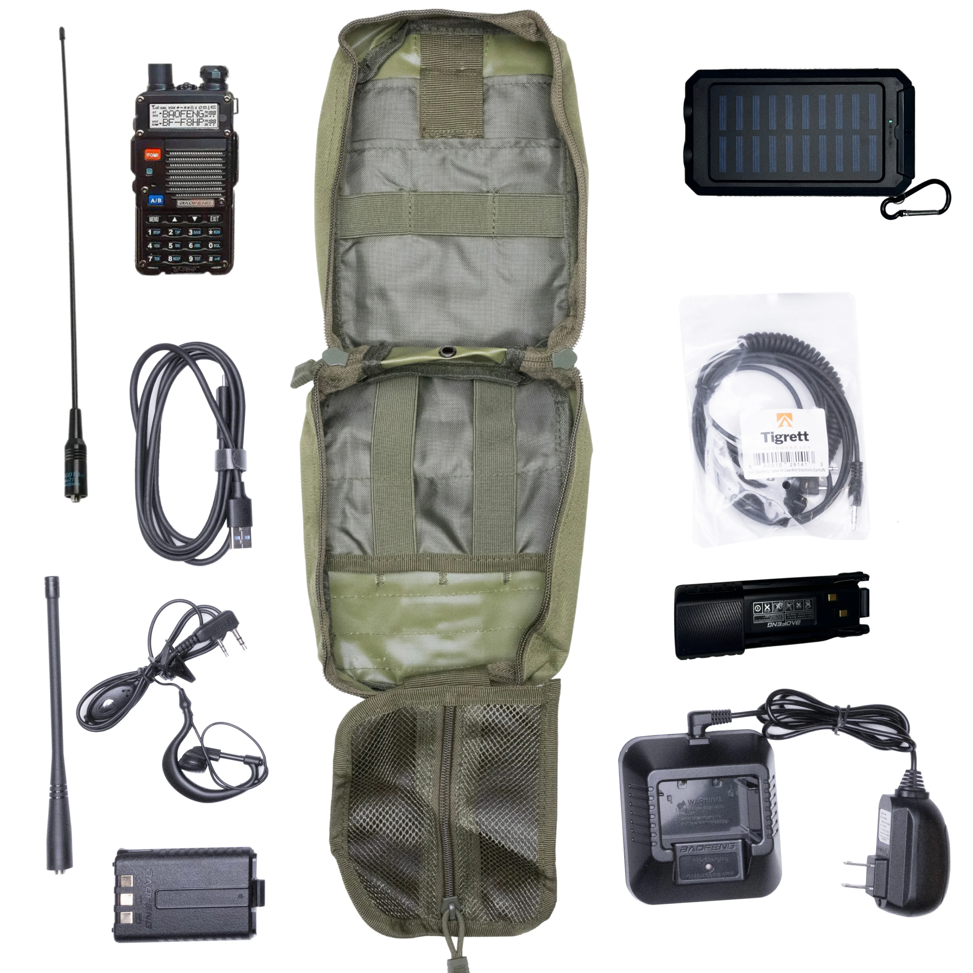 UV5R Gen 3 8 Watt Ham Radio Go Bag with Portable Solar Charger & High-Power + Nagoya NA771 - Image 3