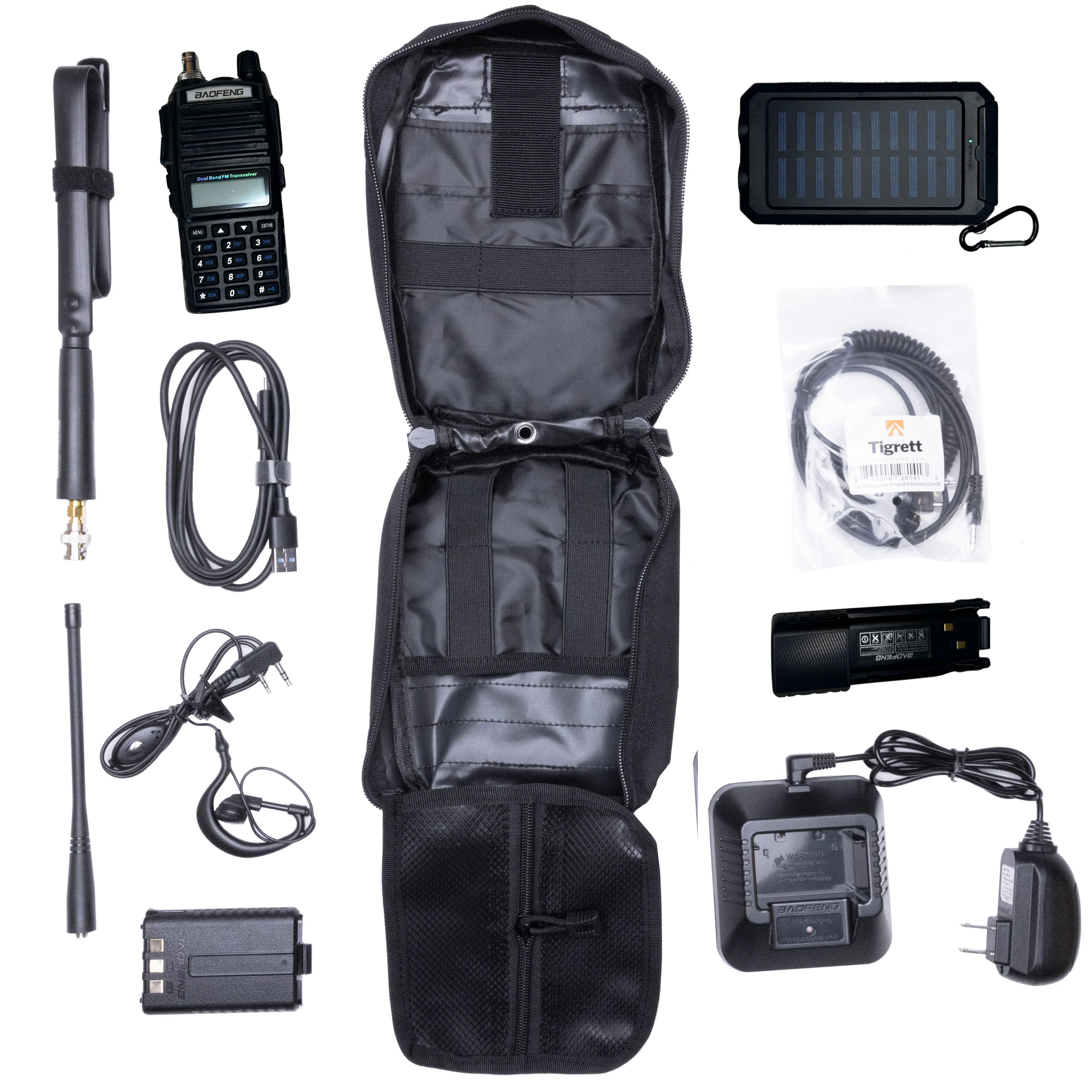 UV82L 8 Watt Radio Go Bag with Solar Charger Programmed Radio Bugout Kit - Image 3