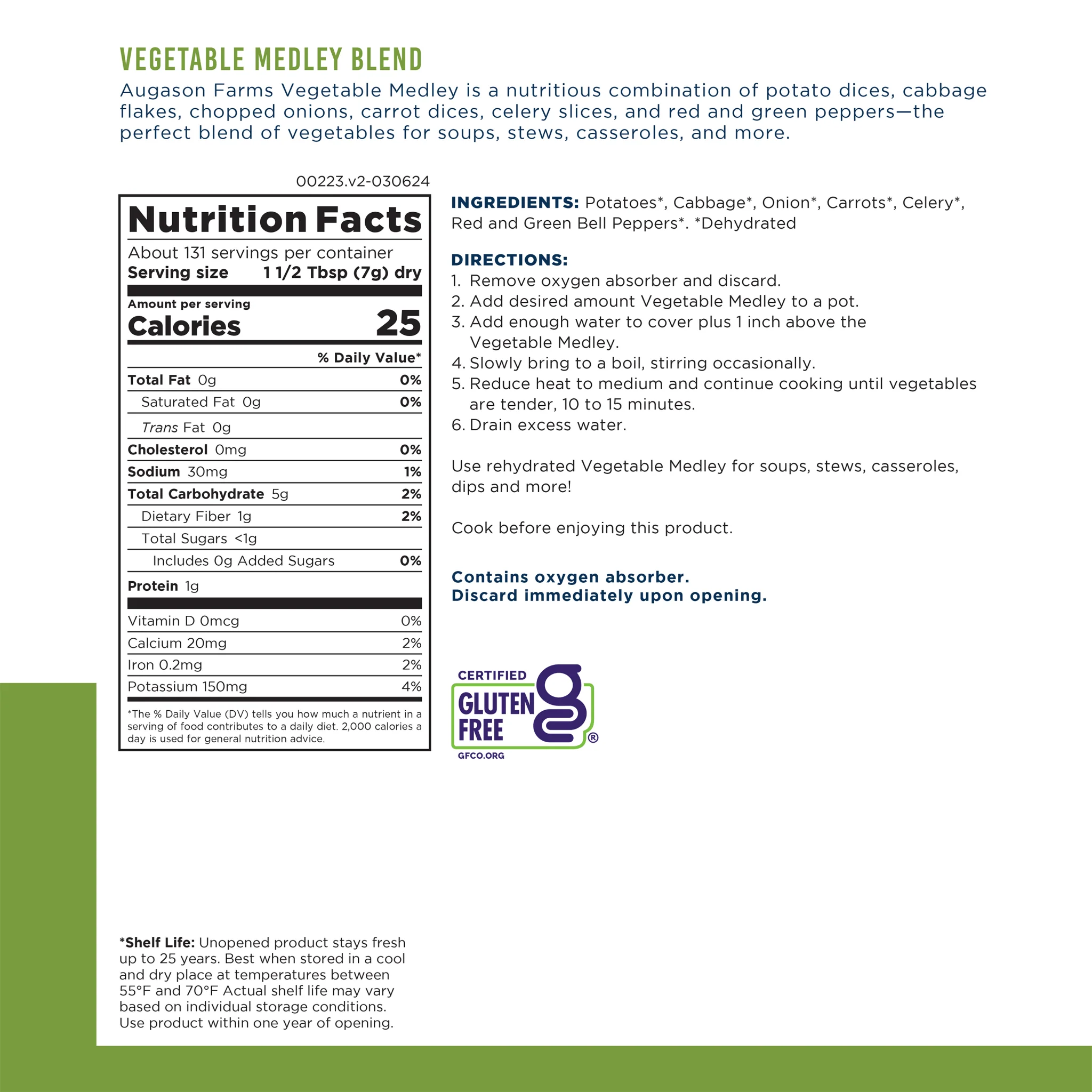 Vegetable Medley Blend Can, 131 Servings - Image 3