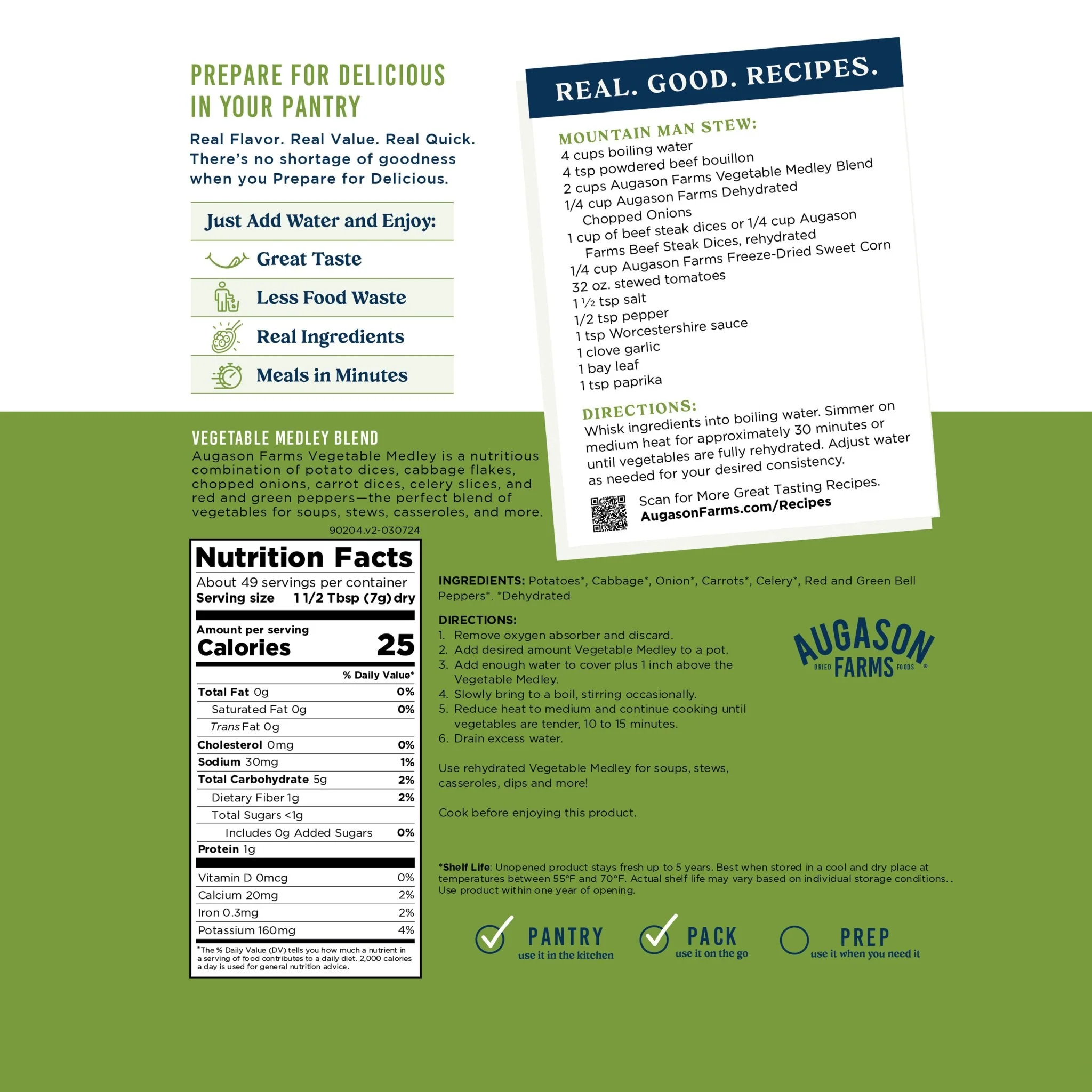 Vegetable Medley Blend Pouch, 49 Servings - Image 3