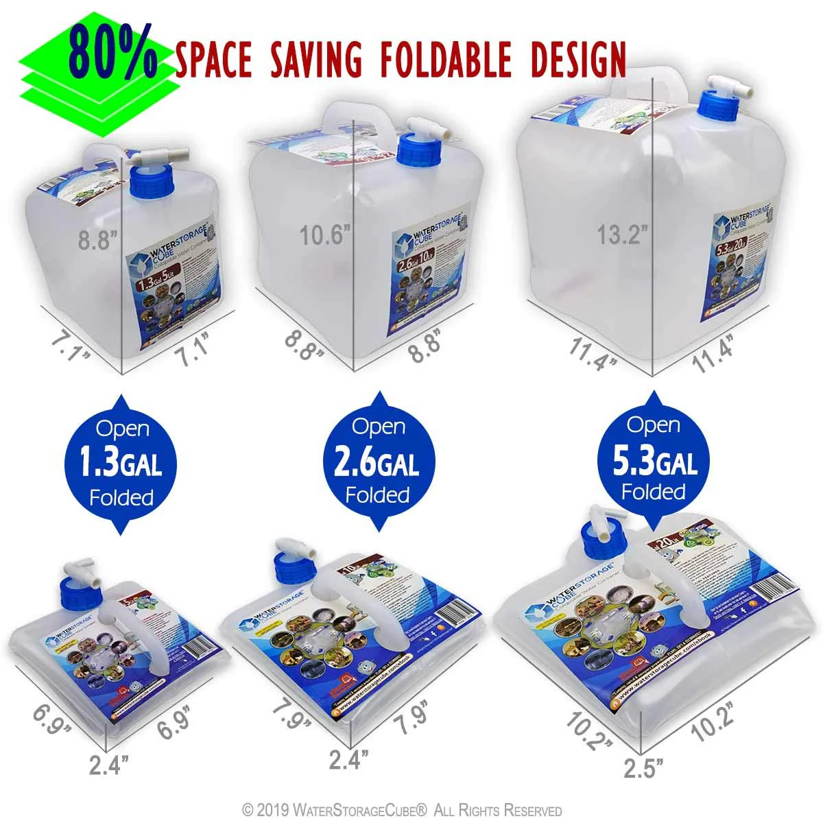 WaterStorageCube - Water Container with Spigot 2.6 Gallon - 2 Pack - Image 2