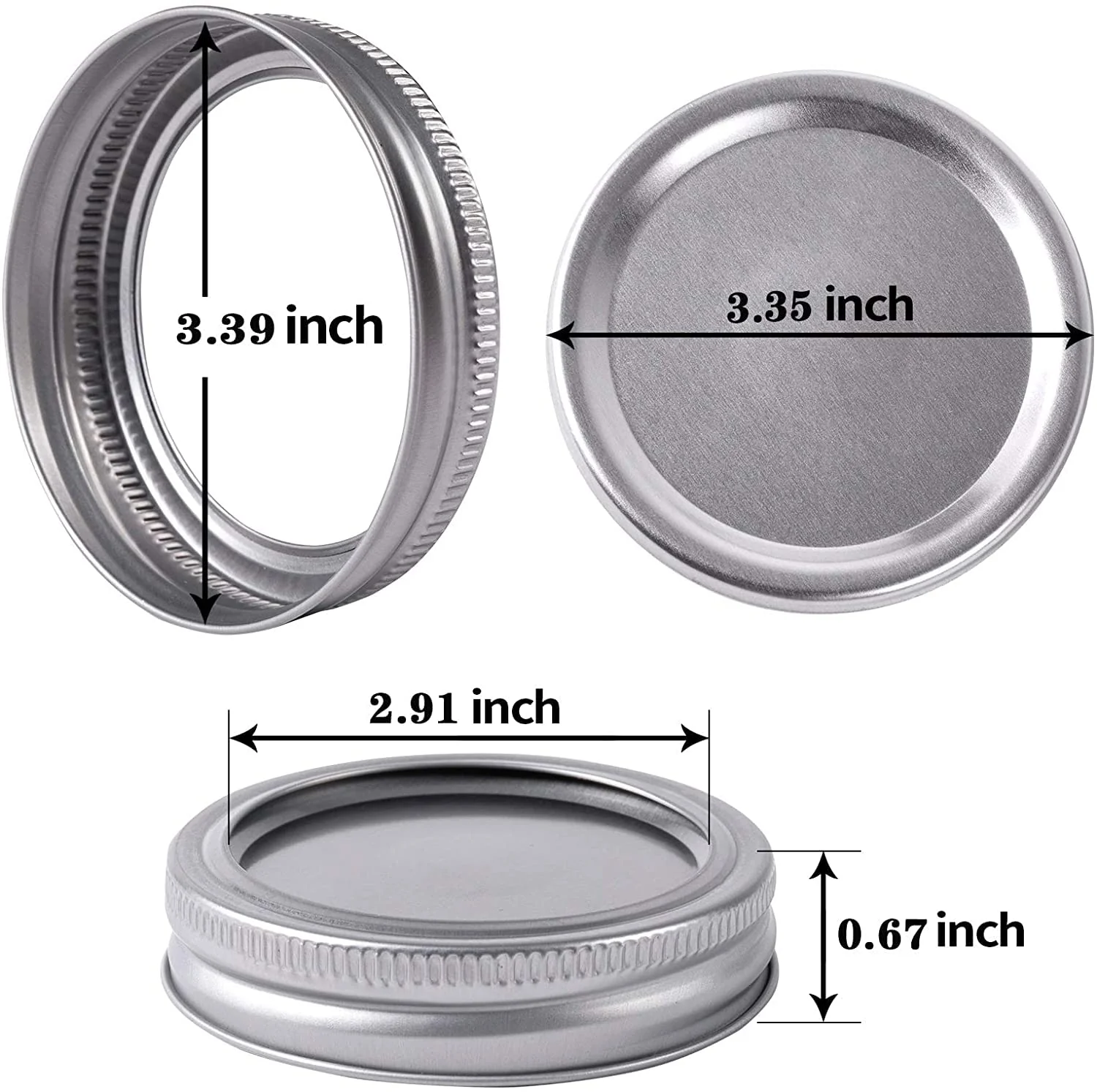 Wide-Mouth Canning Rings &amp; Lids for Glass Jars - 12 Pack - Image 4