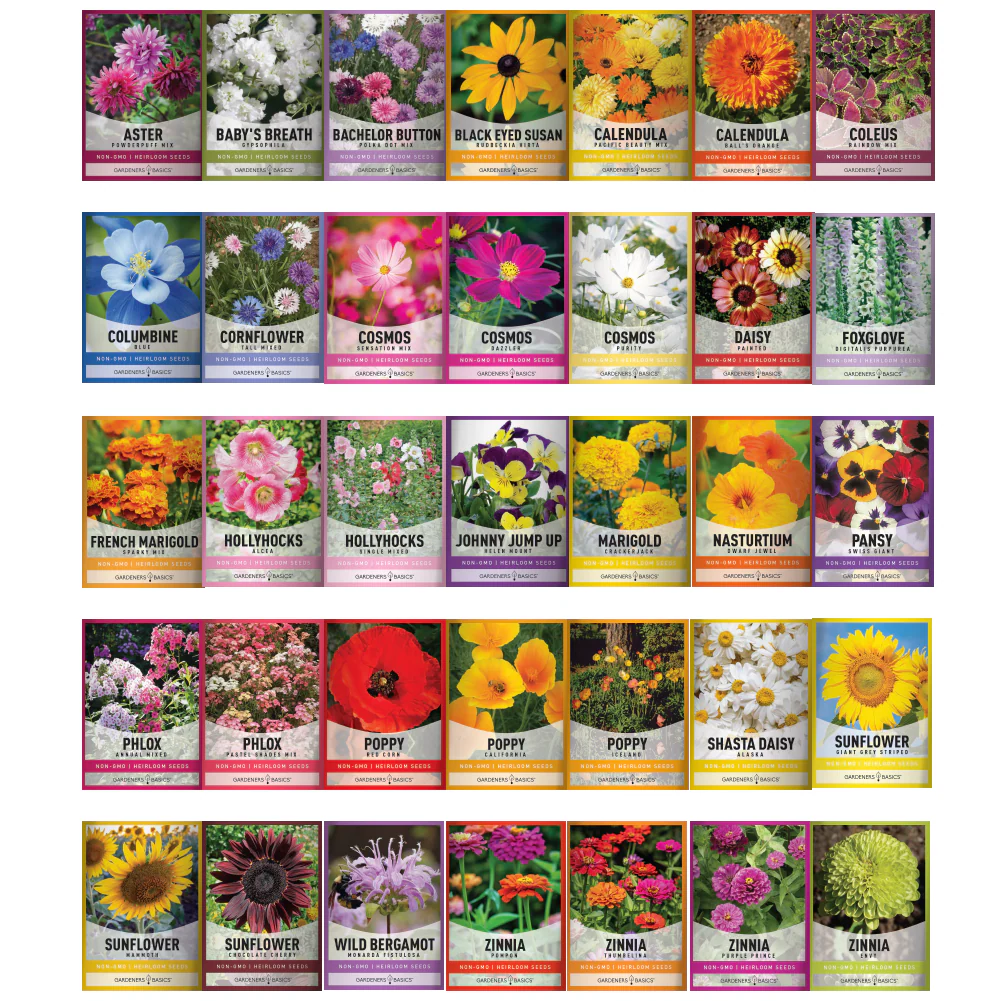 Wildflower, Perennial, & Annual Flower Seed Kit | 35 Variety Pack - Image 2